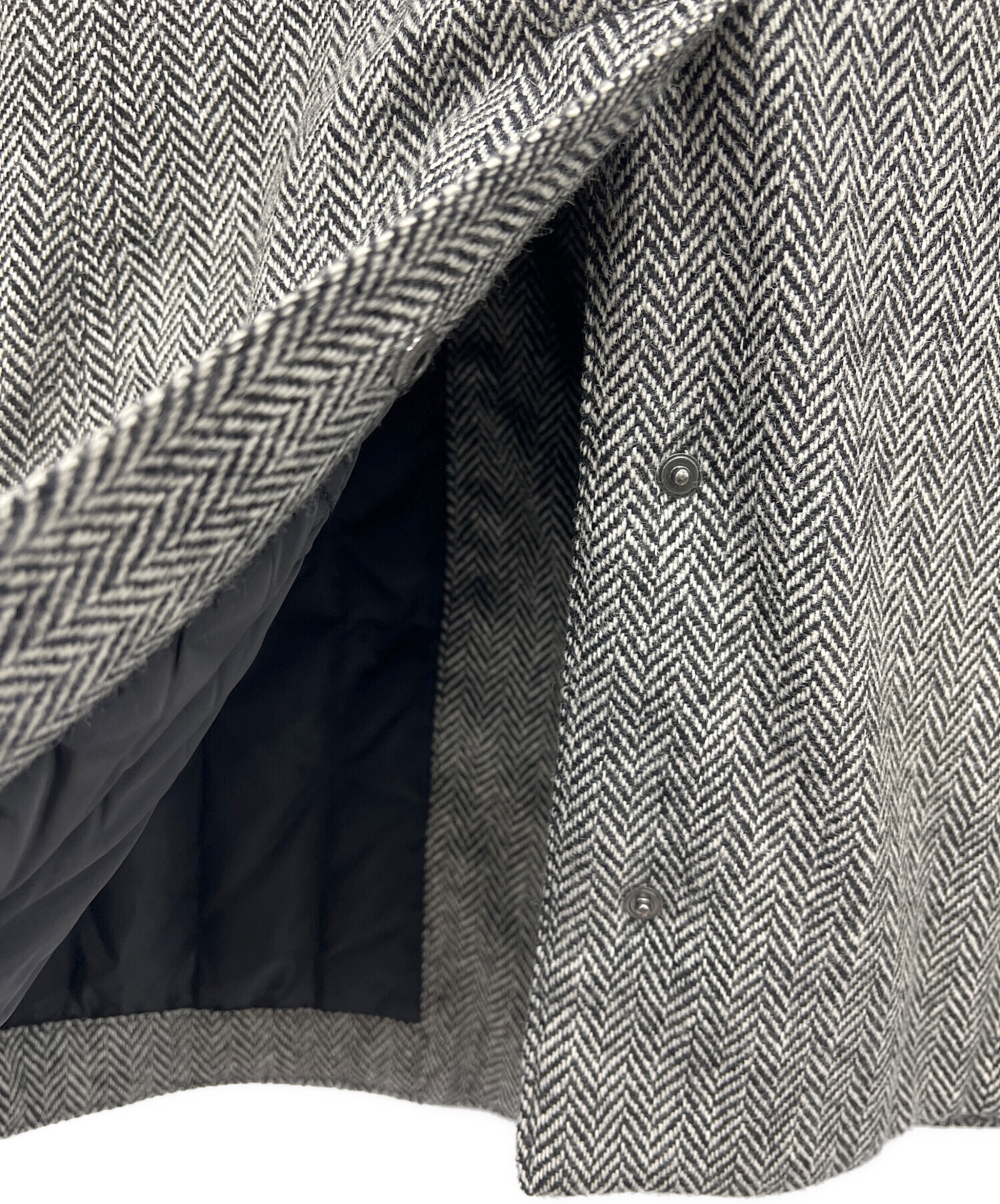 中古・古着通販】MONCLER (モンクレール) ヘリンボーンダウンコート