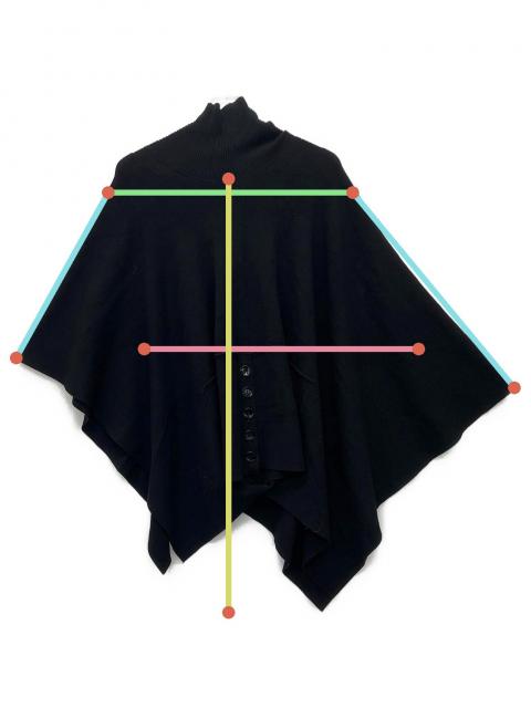 中古・古着通販】Sov. (ソブ) ポンチョ ブラック サイズ:36｜ブランド