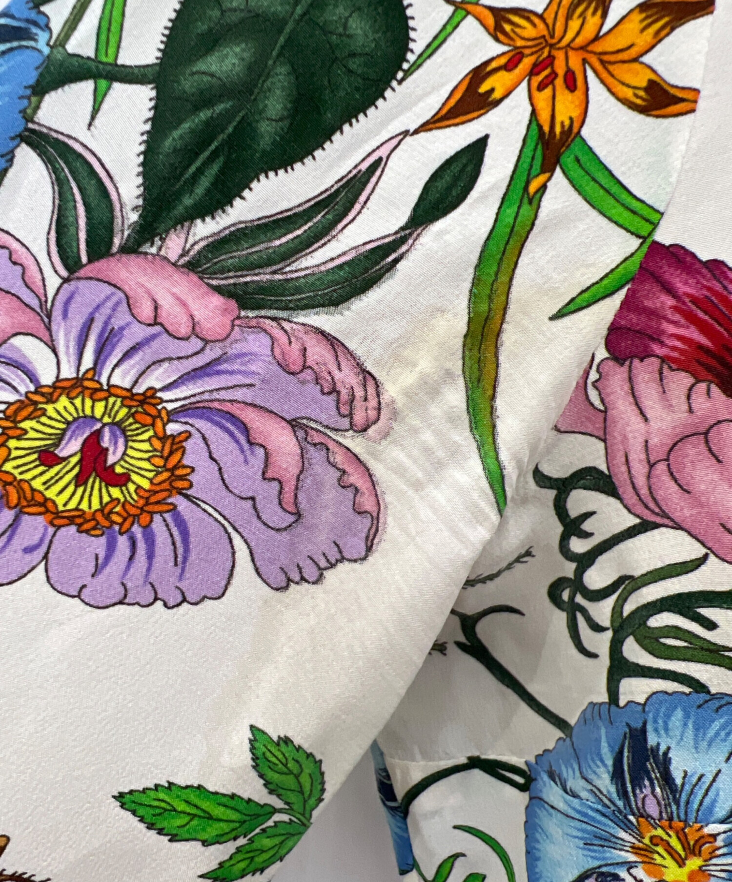 中古・古着通販】GUCCI (グッチ) 長袖ブラウス ホワイト×パープル