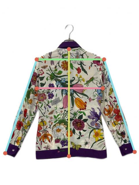 グッチ　ブラウス　36 中古・古着通販】GUCCI (グッチ) 長袖ブラウス ホワイト×パープル
