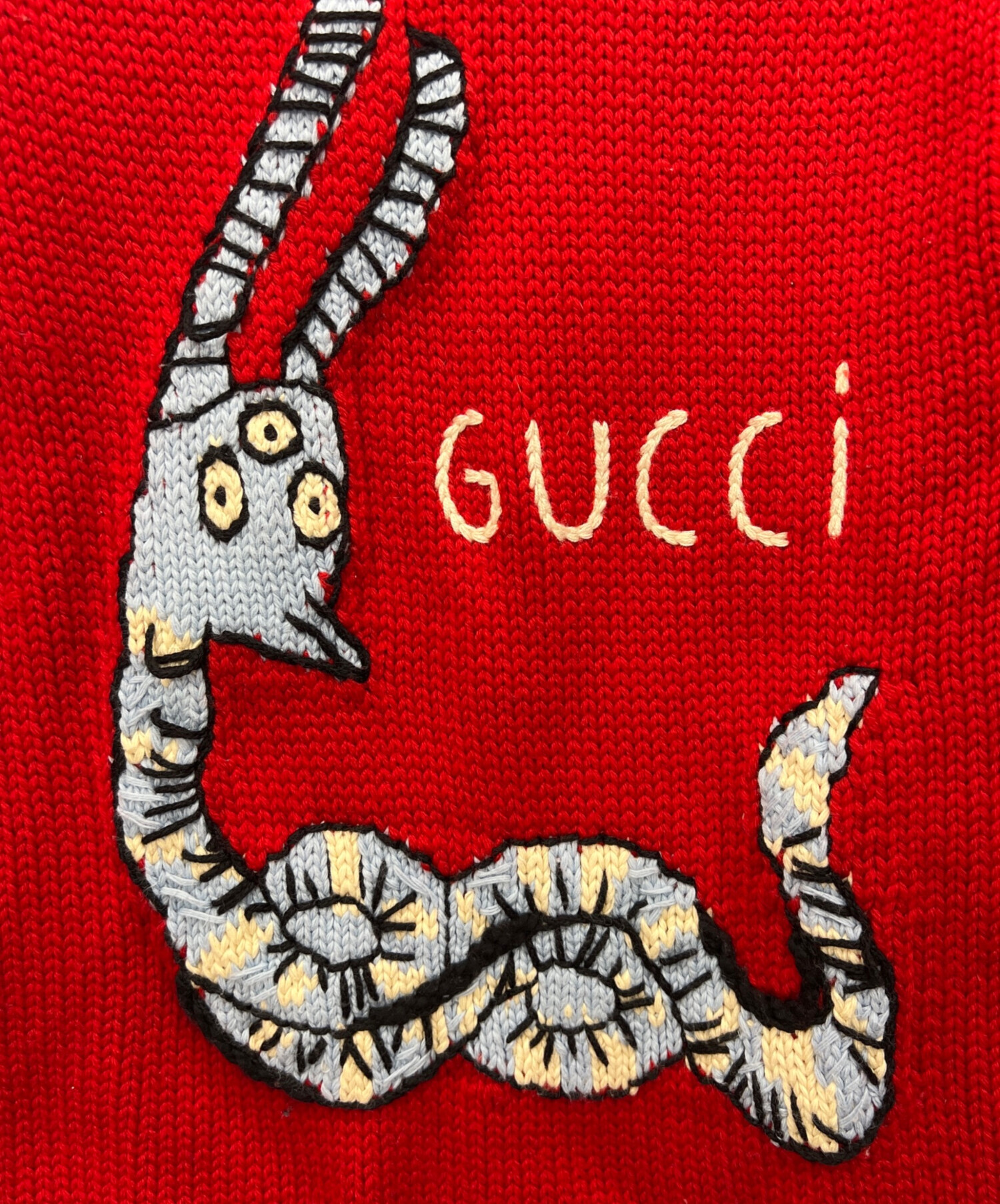 中古・古着通販】GUCCI (グッチ) フレイヤハルタス厚手ニット レッド