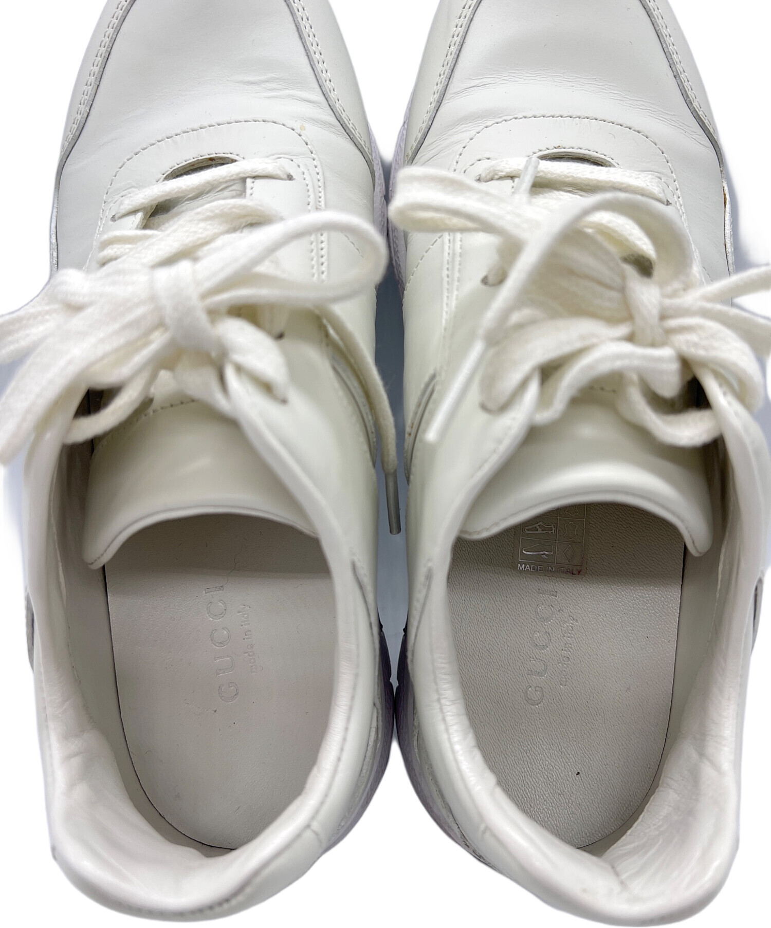 ★ファウン★【ほぼ未使用】GUCCI　グッチ　スニーカー　ホワイト　GG柄 中古・古着通販】GUCCI (グッチ) ローカットスニーカー ホワイト