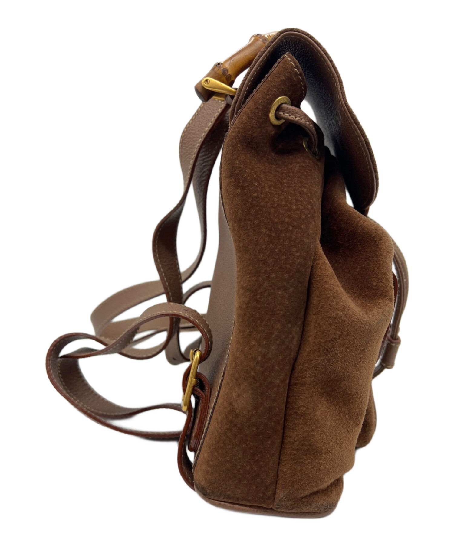 グッチ　GUCCGIレザー ミニリュック ヴィンテージ 中古・古着通販】GUCCI (グッチ) ミニリュック ブラウン｜ブランド