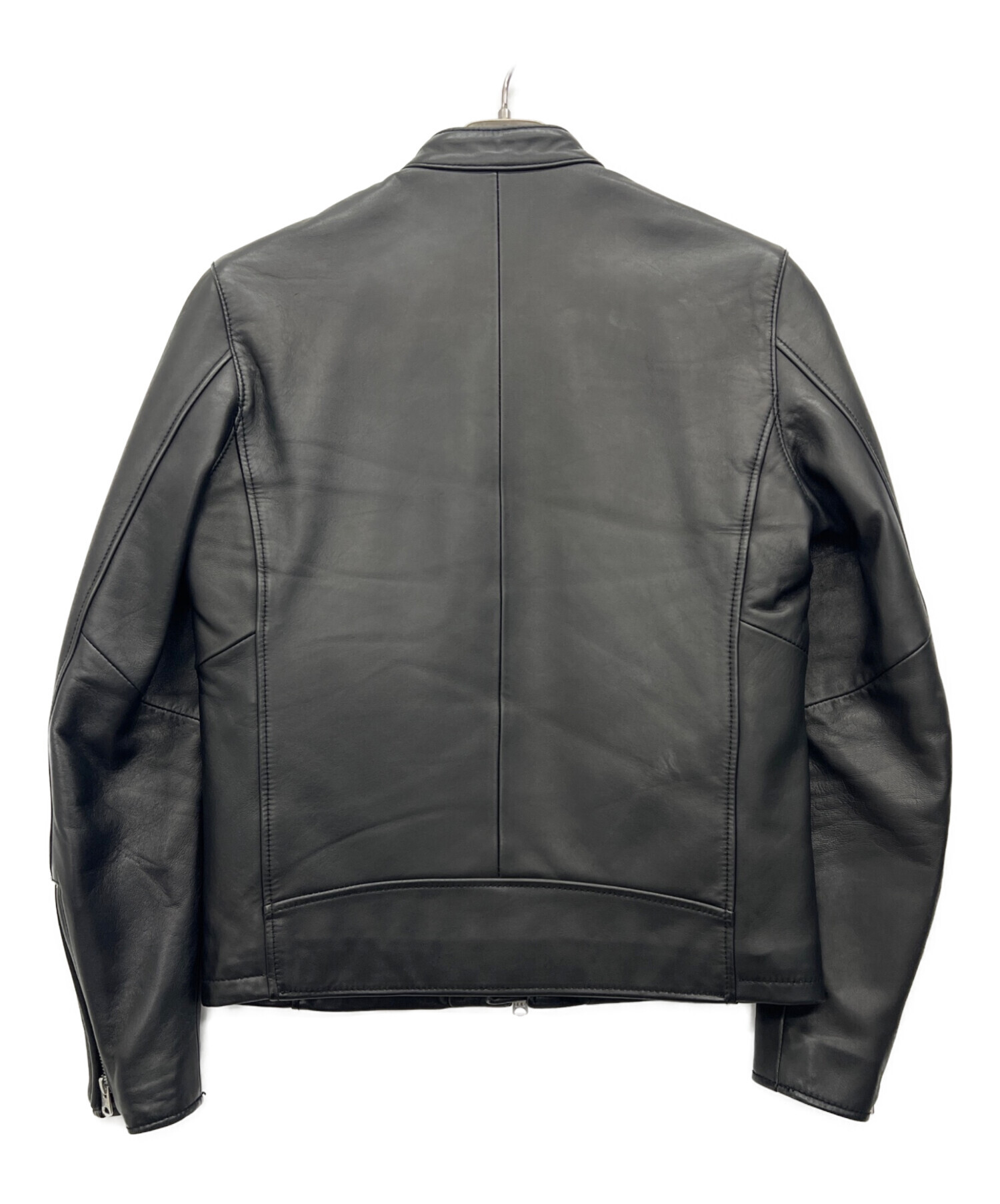 Collective ブラック レザー シングルライダース 中古・古着通販】Collective (コレクティブ) レザーシングルライダース