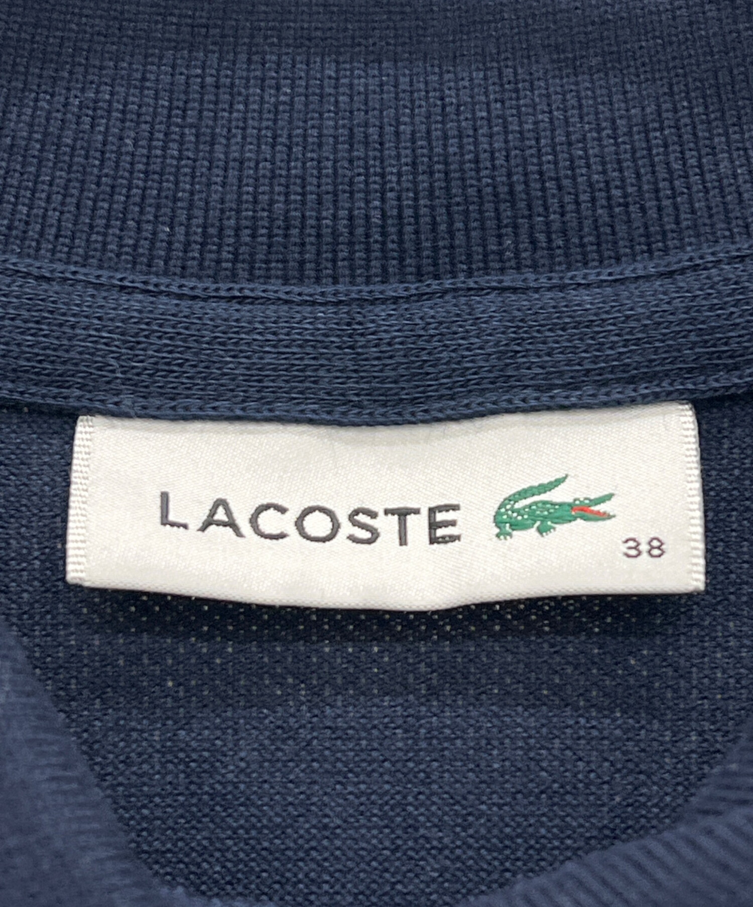中古・古着通販】LACOSTE (ラコステ) 半袖ポロワンピース ネイビー