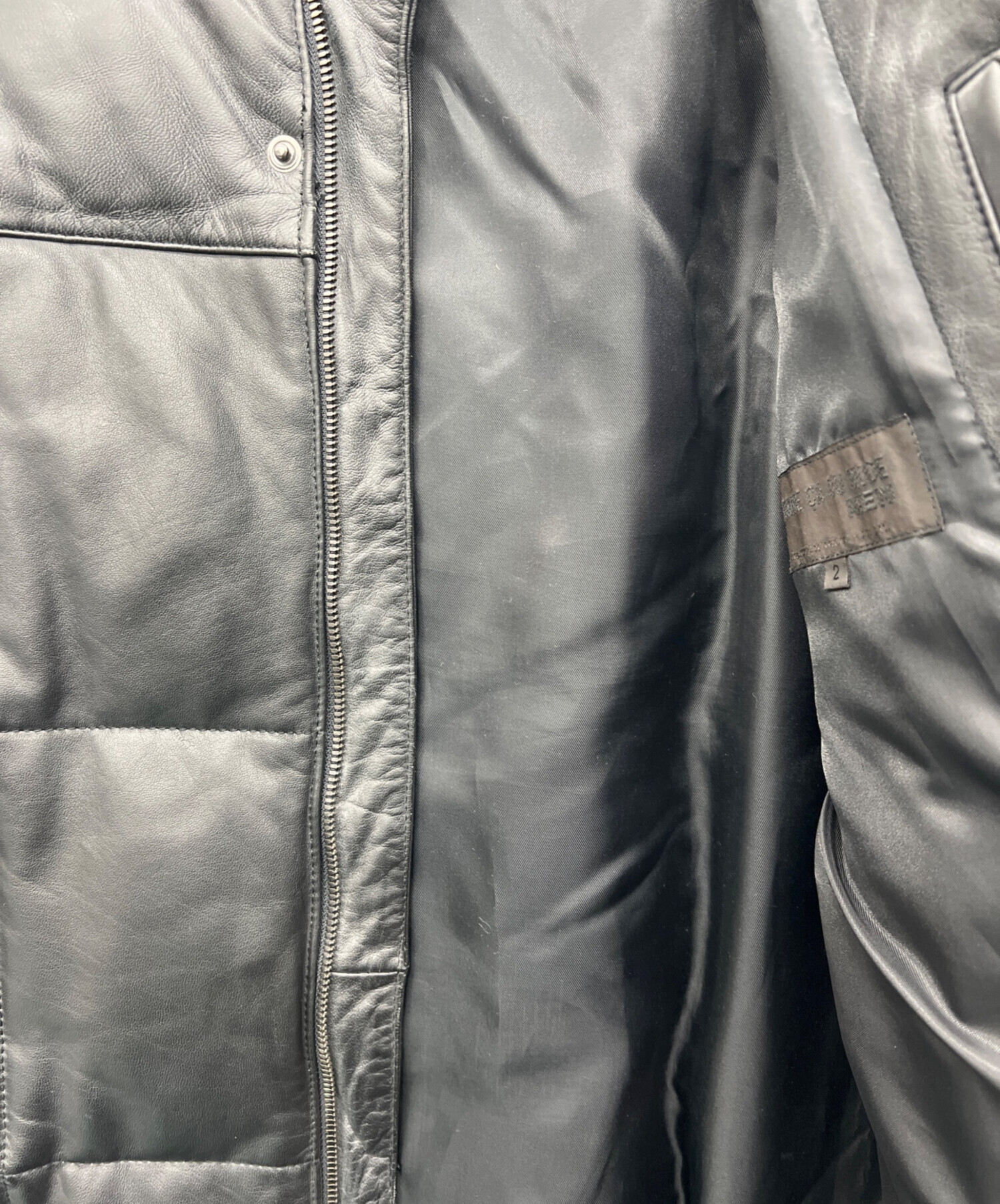 コムサデモードメン 馬革 ヌプシ 肉厚 ダウンジャケット 黒 ホース