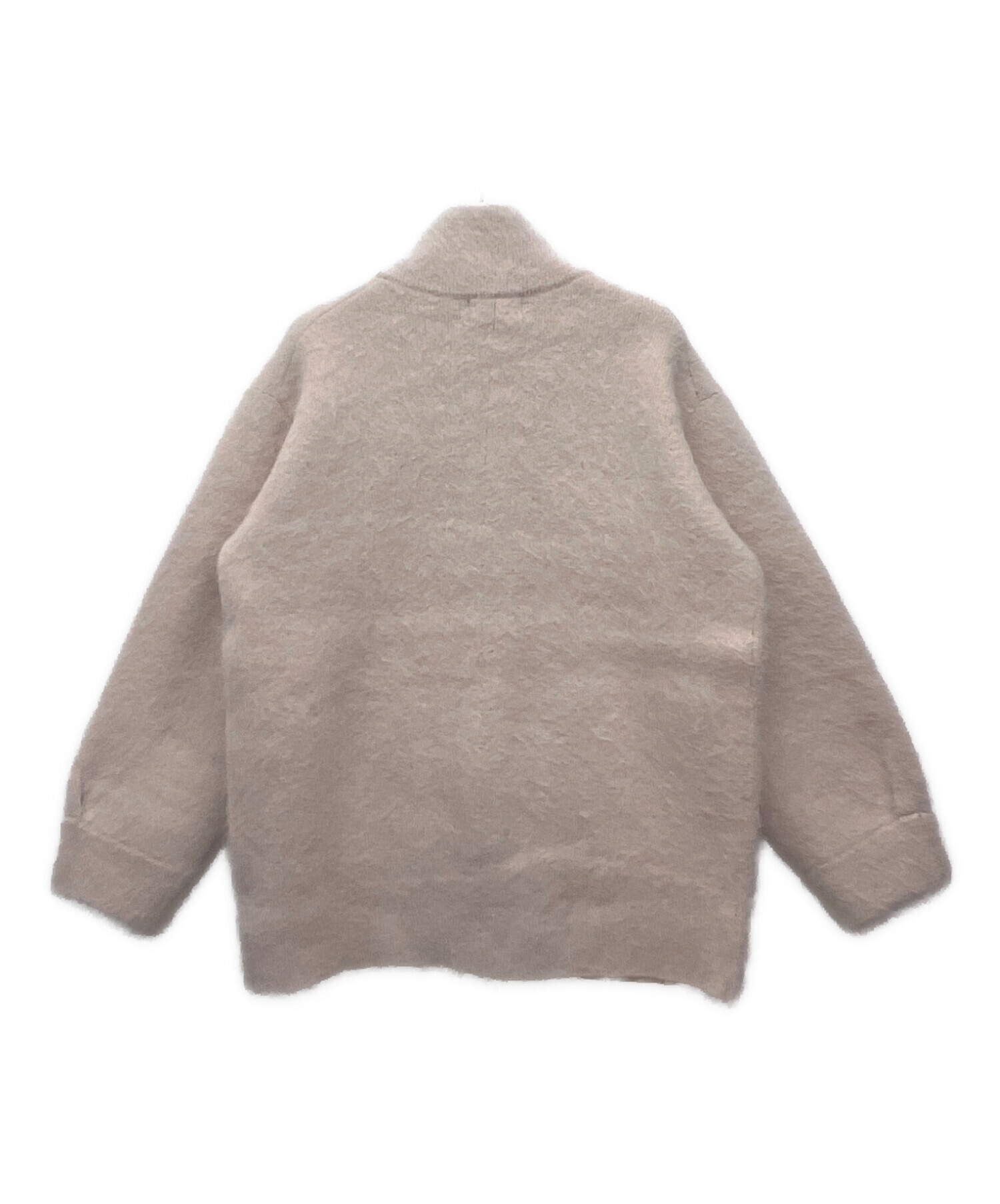スナイデル SNIDEL アルパカシャギー ジップコート ピンクベージュ 中古・古着通販】Snidel (スナイデル) アルパカシャギージップコート
