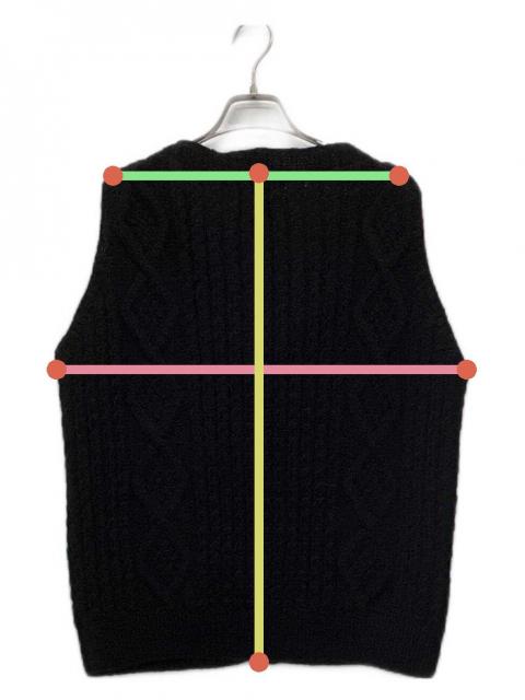 中古・古着通販】INVERALLAN (インバーアラン) ニットベスト ブラック