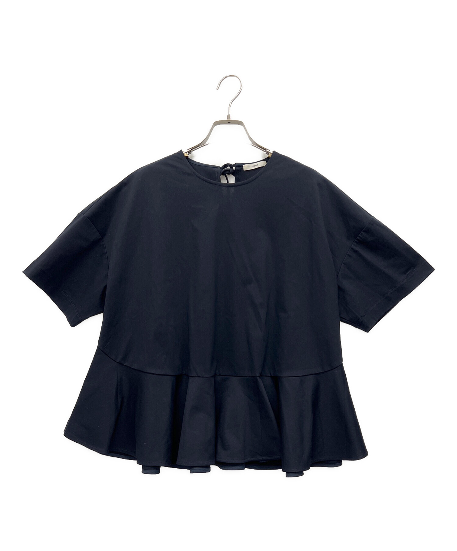 中古・古着通販】YORI (ヨリ) 半袖カットソー ネイビー サイズ:Free 