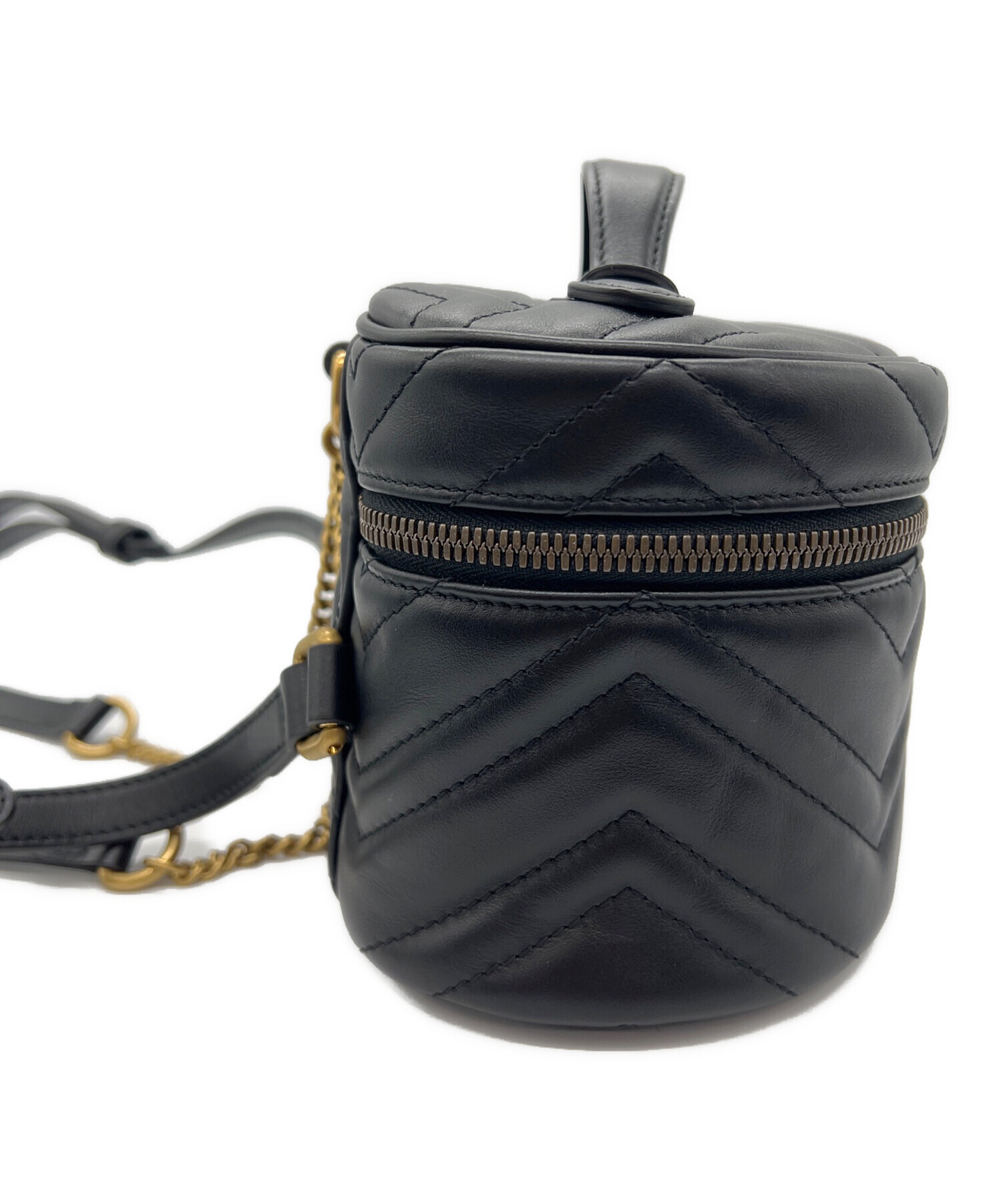 中古・古着通販】GUCCI (グッチ) リュック GGマーモント ブラック