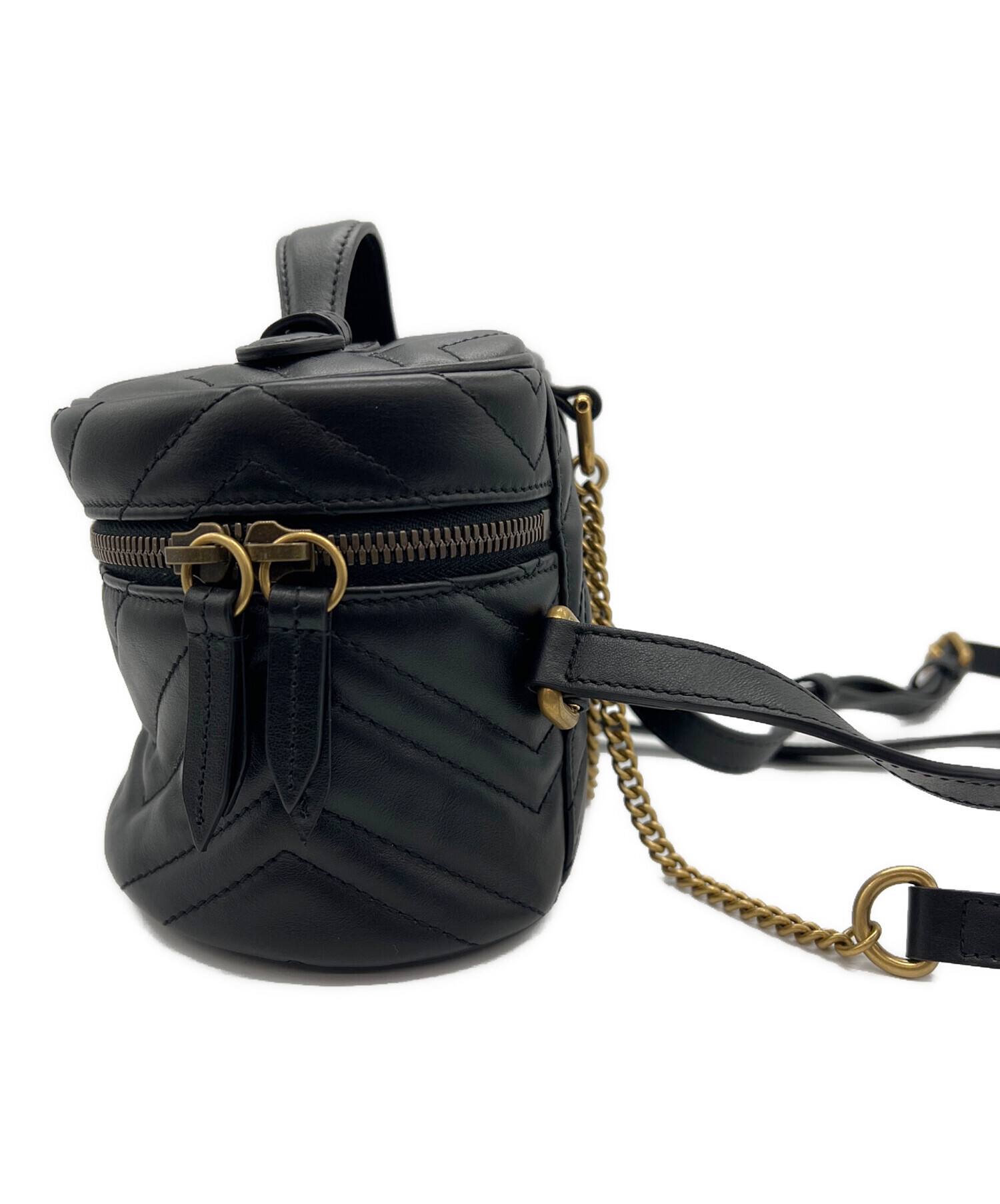 中古・古着通販】GUCCI (グッチ) リュック GGマーモント ブラック