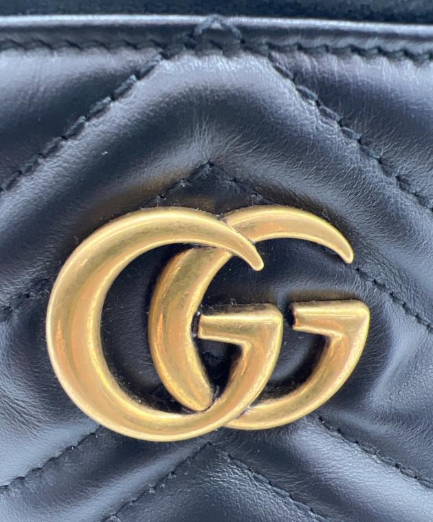 中古・古着通販】GUCCI (グッチ) リュック GGマーモント ブラック