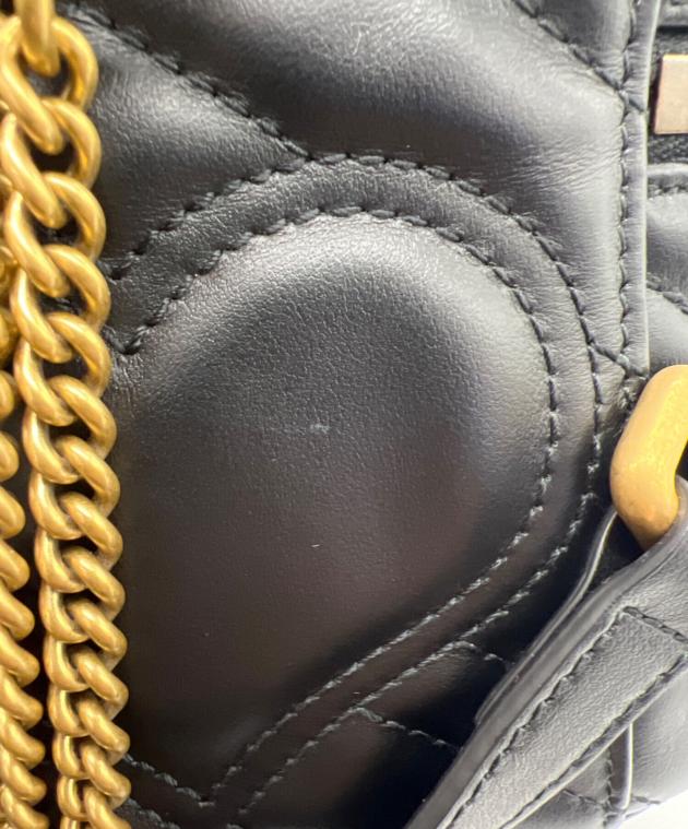 中古・古着通販】GUCCI (グッチ) リュック GGマーモント ブラック