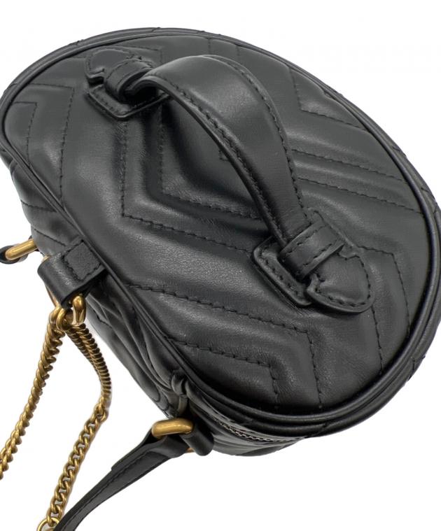 中古・古着通販】GUCCI (グッチ) リュック GGマーモント ブラック