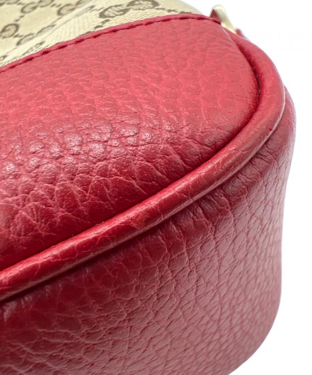 GUCCI ショルダーバッグ ベージュ/レッド 中古・古着通販】GUCCI (グッチ) ショルダーバッグ ベージュ×レッド