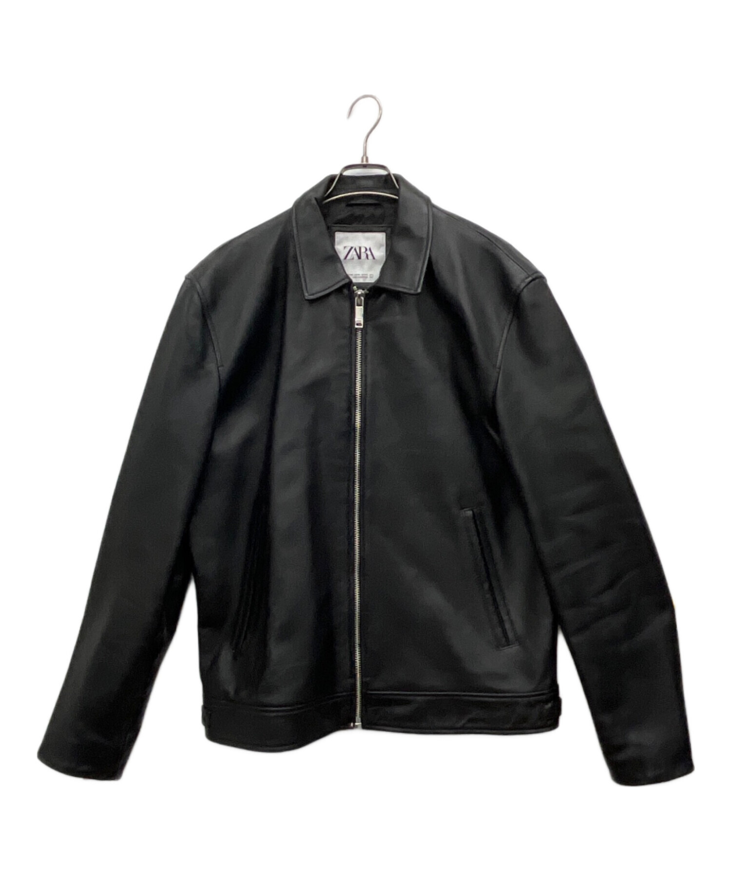 ZARA シングルラムレザーライダース 中古・古着通販】ZARA (ザラ) ラムレザーシングルライダースジャケット