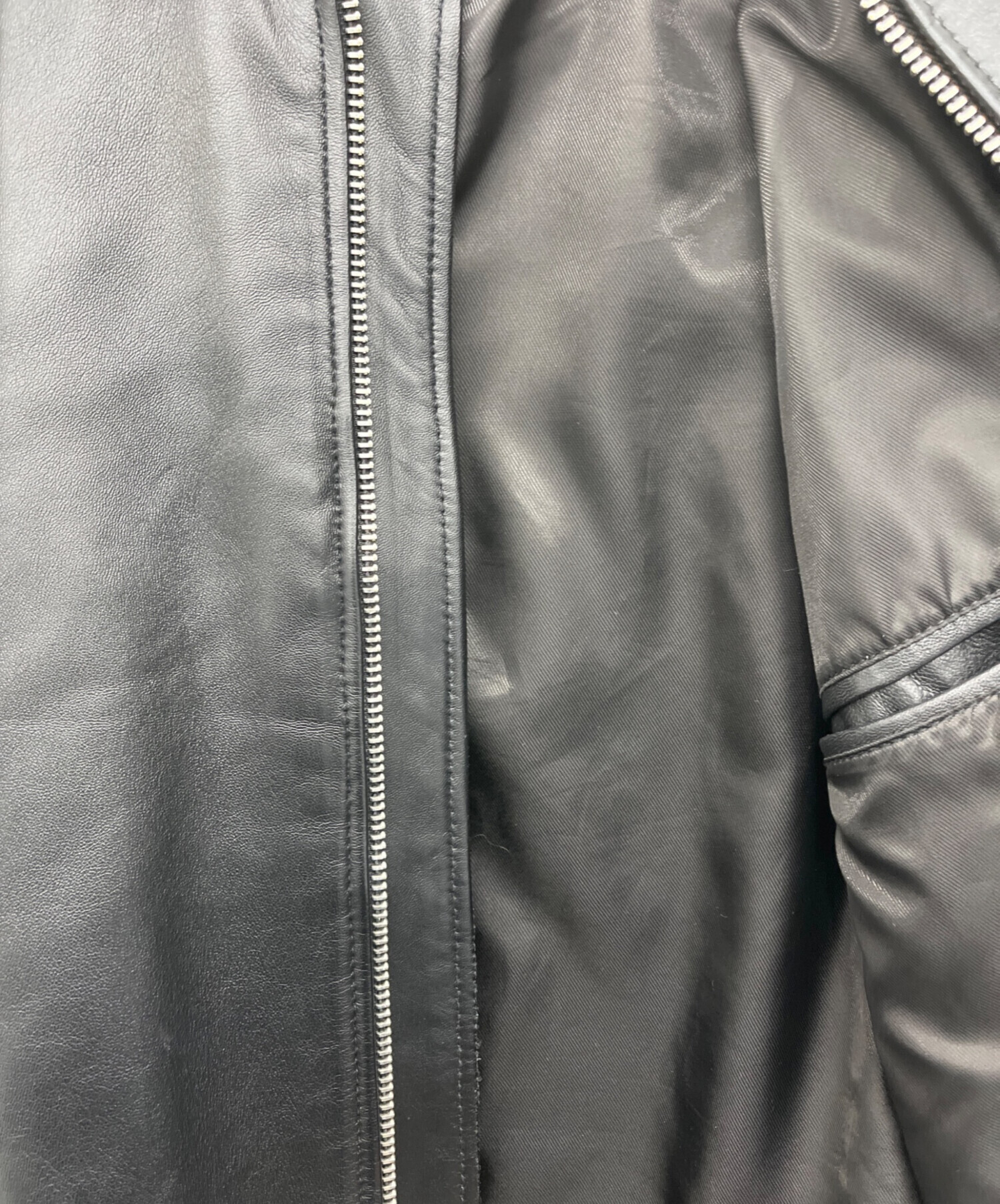 中古・古着通販】ZARA (ザラ) ラムレザーシングルライダースジャケット