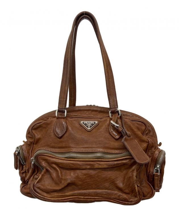 中古・古着通販】PRADA (プラダ) ウォッシュドレザーボストンバッグ