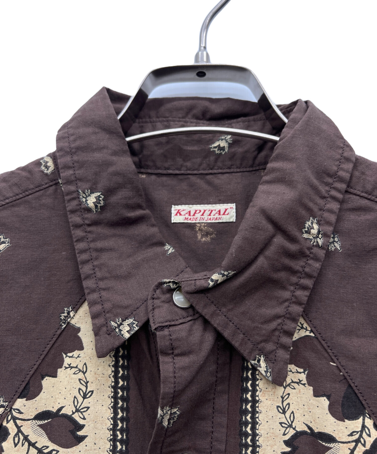 中古・古着通販】KAPITAL (キャピタル) 半袖シャツ ブラウン サイズ:M 