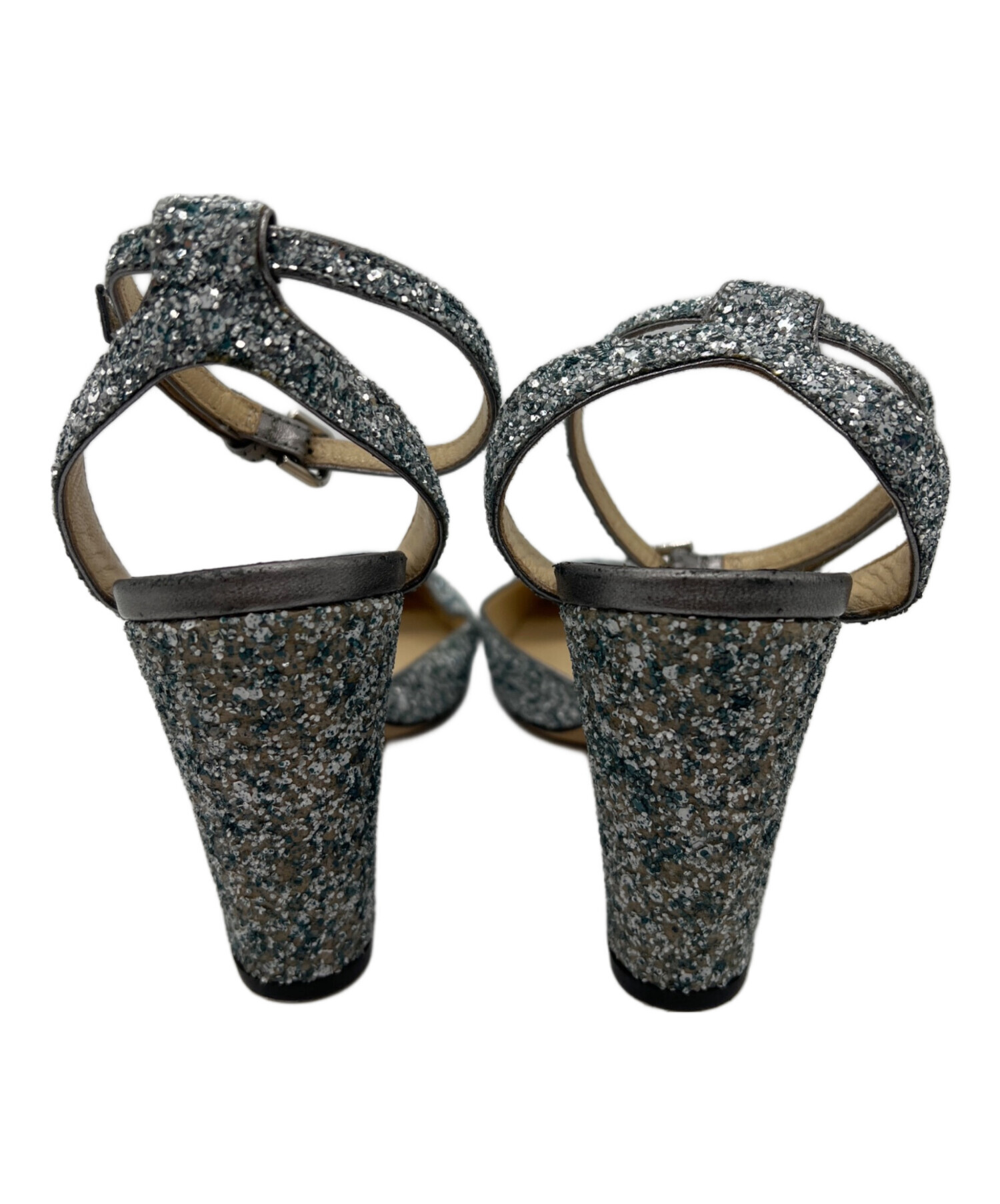 【正規品】JIMMY CHOO ネイビー 星柄　パンプス バックベルト　着用1回 正規品】JIMMY CHOO ネイビー 星柄 パンプス バックベルト 着用1回