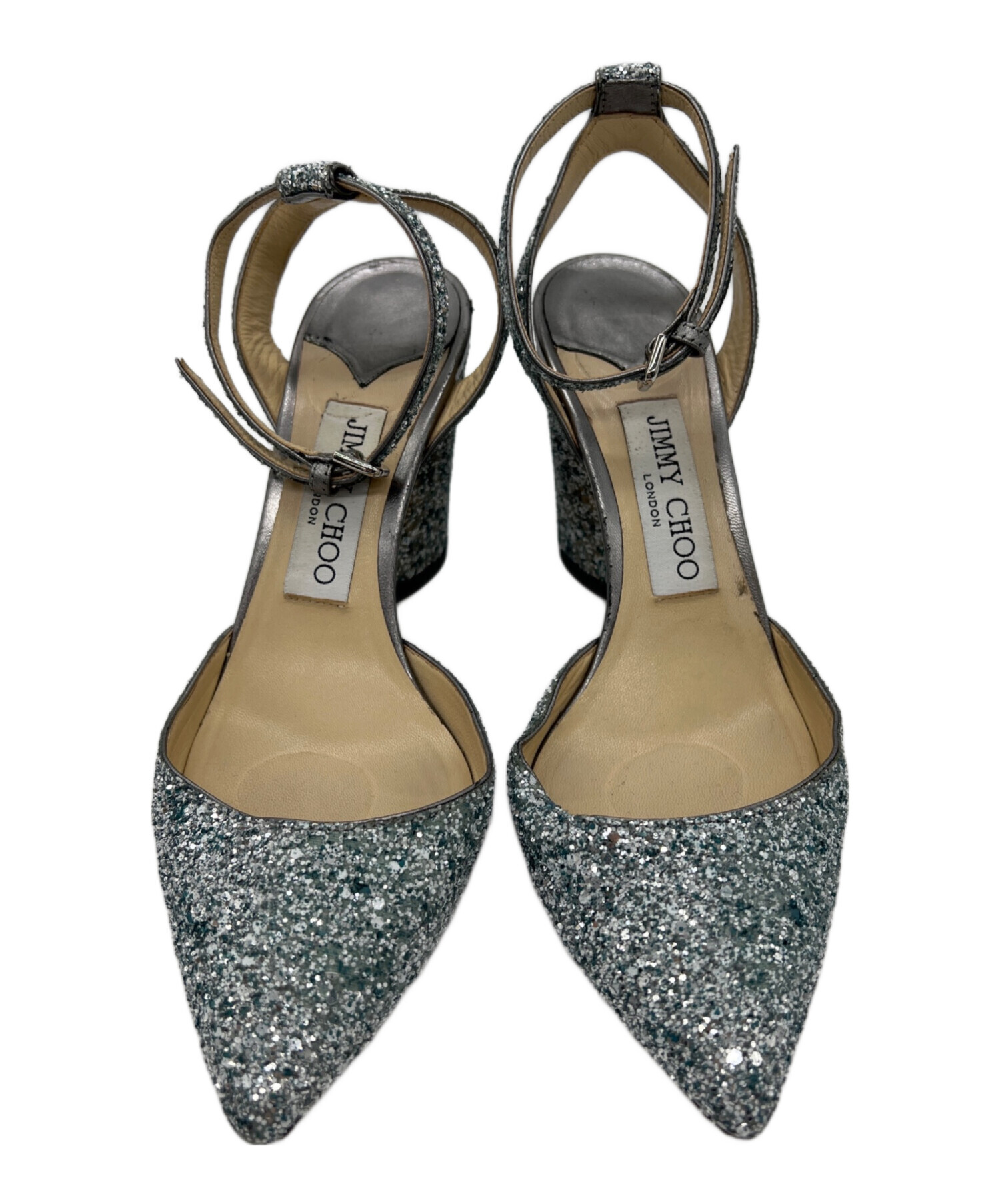 正規品】JIMMY CHOO ネイビー 星柄 パンプス バックベルト 着用1回