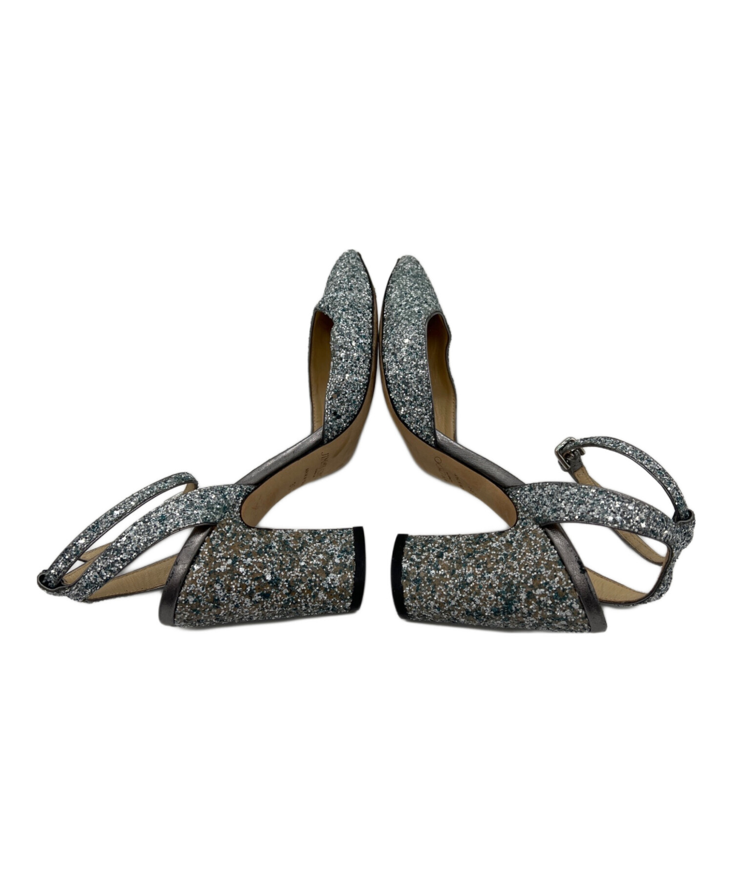 正規品】JIMMY CHOO ネイビー 星柄 パンプス バックベルト 着用1回