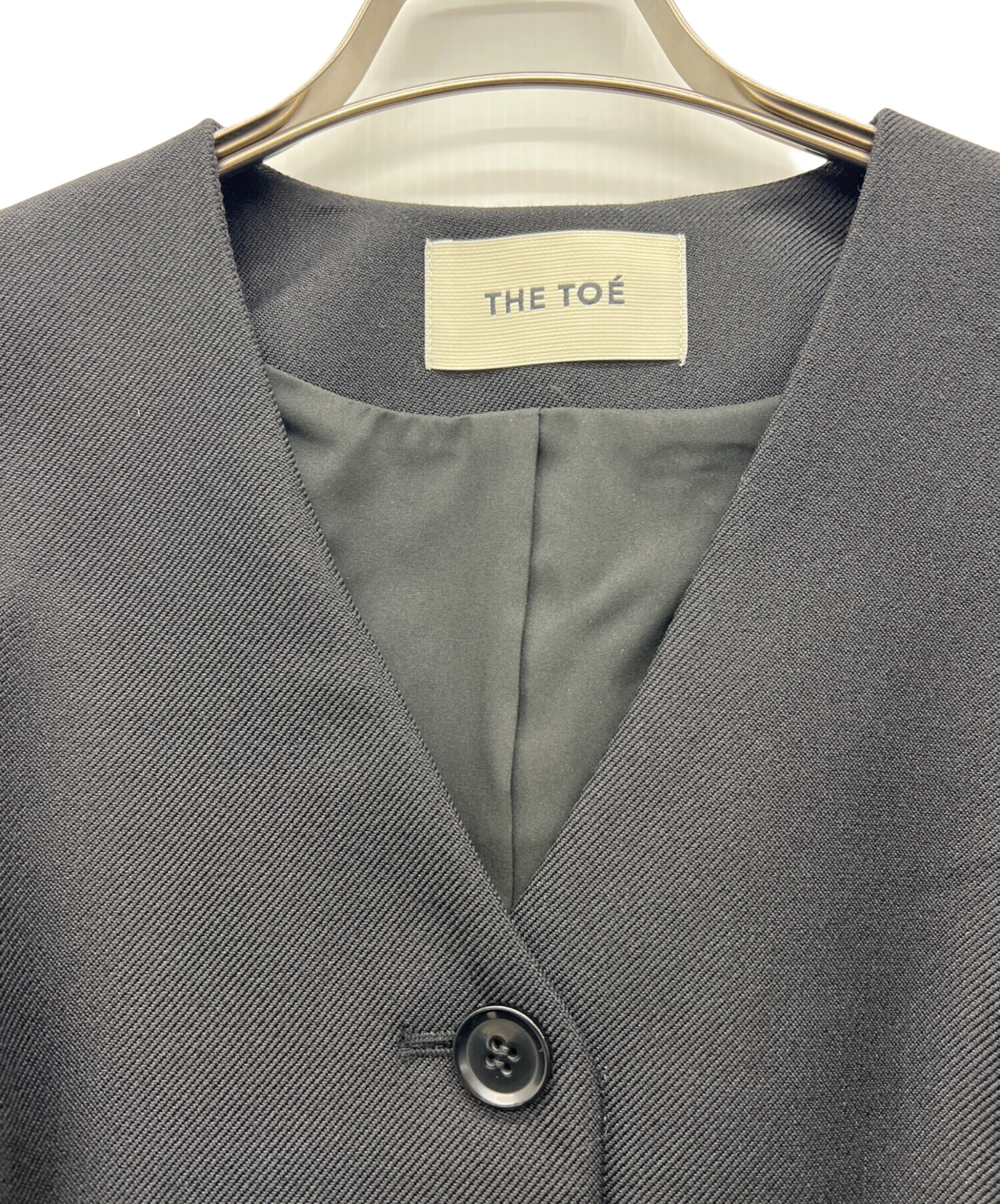中古・古着通販】THE TOE (ザ・トゥー) ノーカラージャケット ブラック
