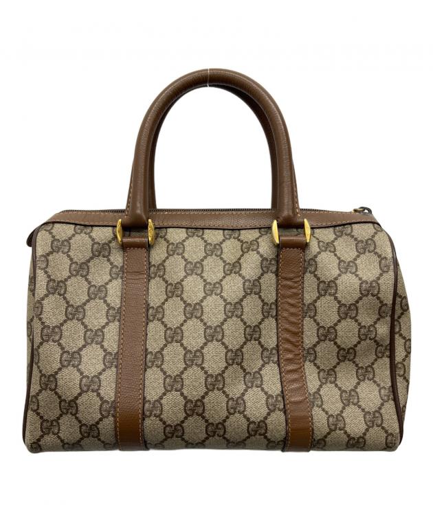 【美品】グッチ ミニボストンバッグ ベージュ スプリーム シェリーライン 中古・古着通販】GUCCI (グッチ) シェリーライン ミニボストンバッグ