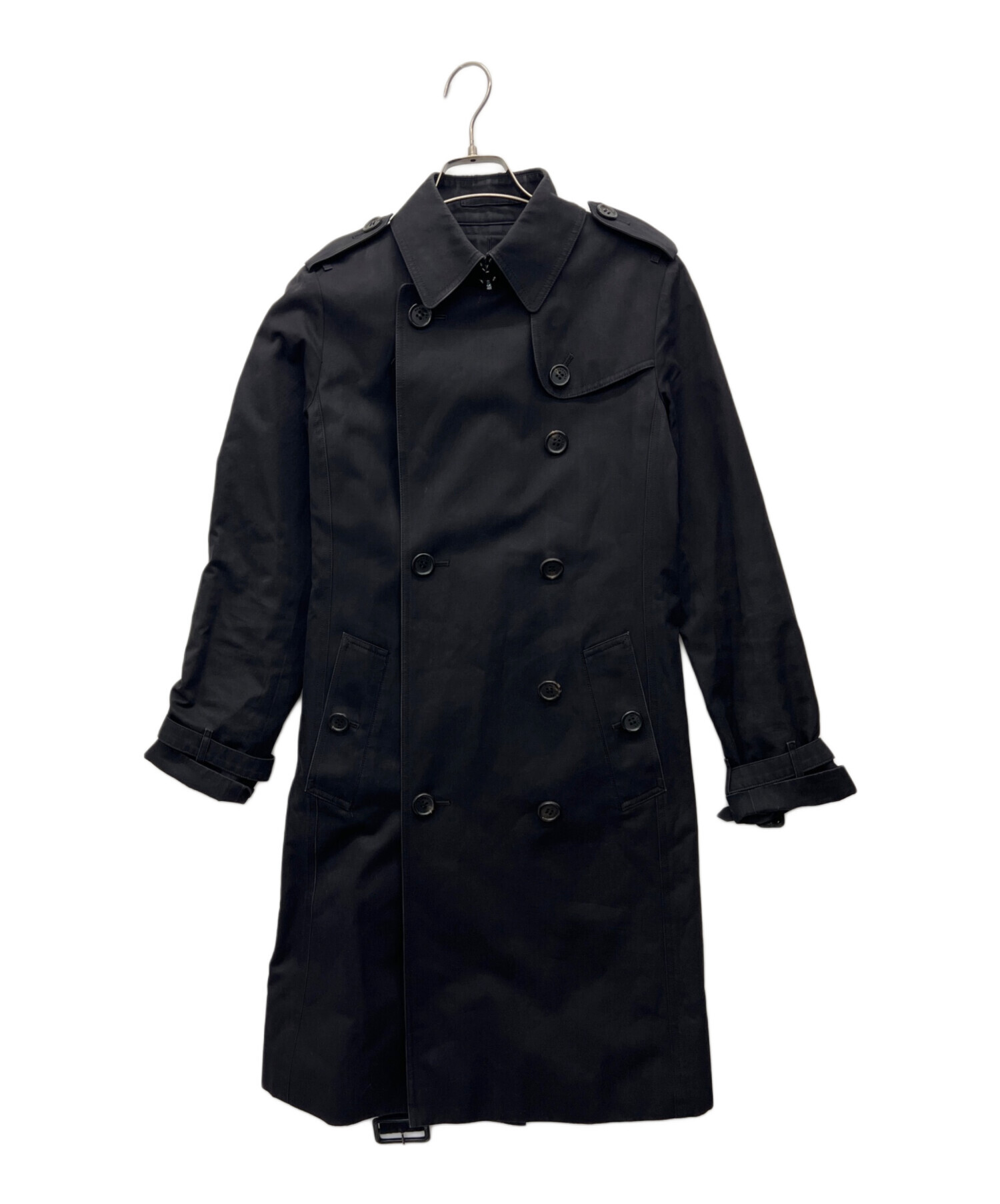 古着 BURBERRY of London トレンチコート ブラック 中古・古着通販】BURBERRY LONDON (バーバリーロンドン) レザー切替