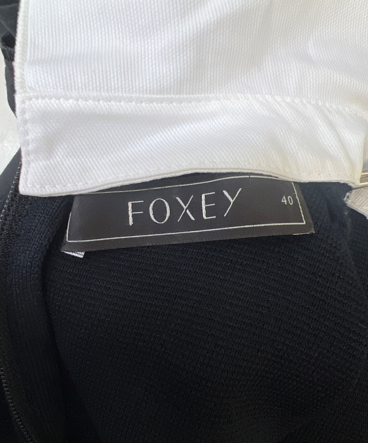 中古・古着通販】FOXEY (フォクシー) 長袖ワンピース ブラック サイズ