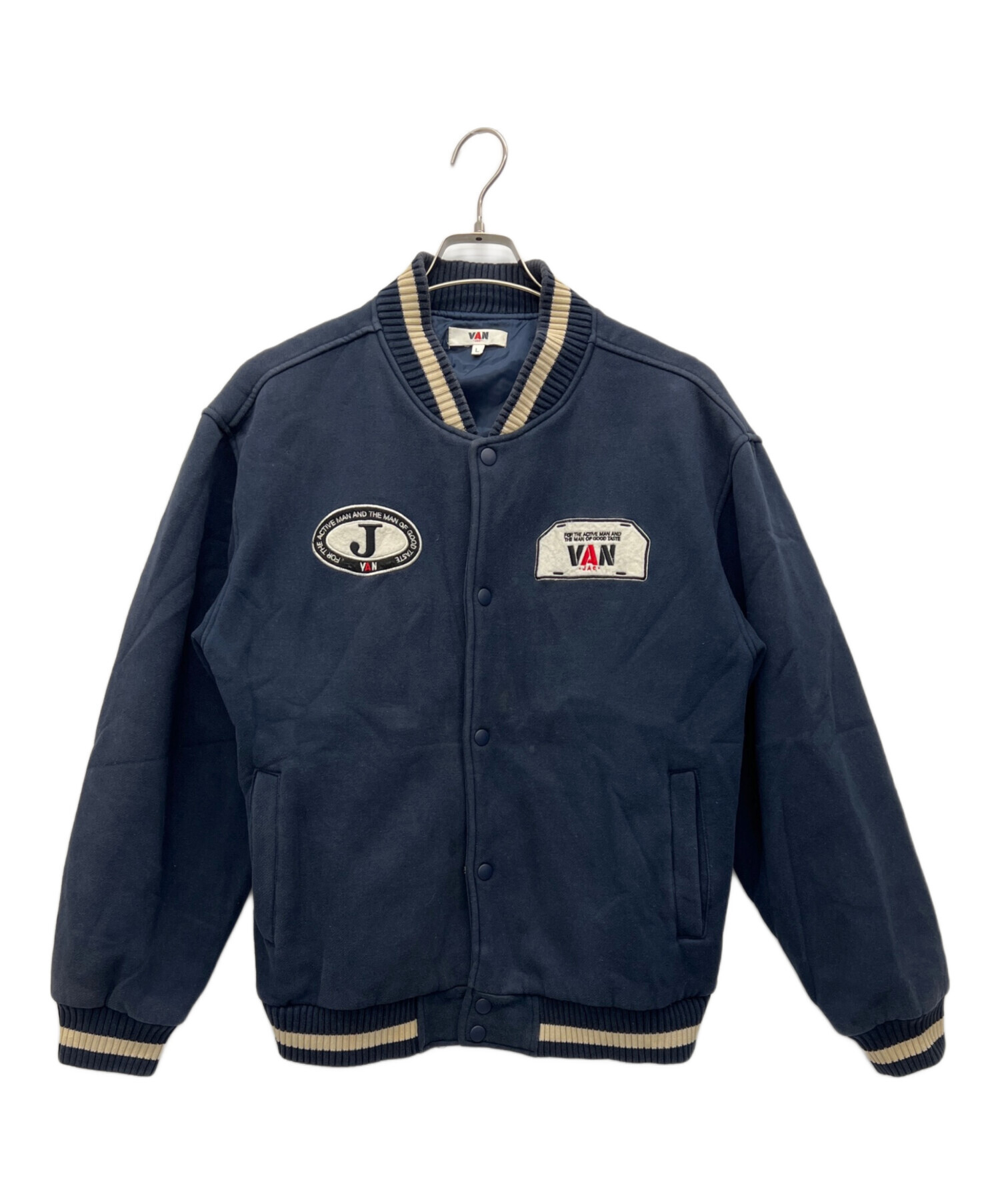 VAN スタジャン ネイビー/アイボリー 中古・古着通販】VAN (ヴァン) スタジャン ネイビー サイズ:L