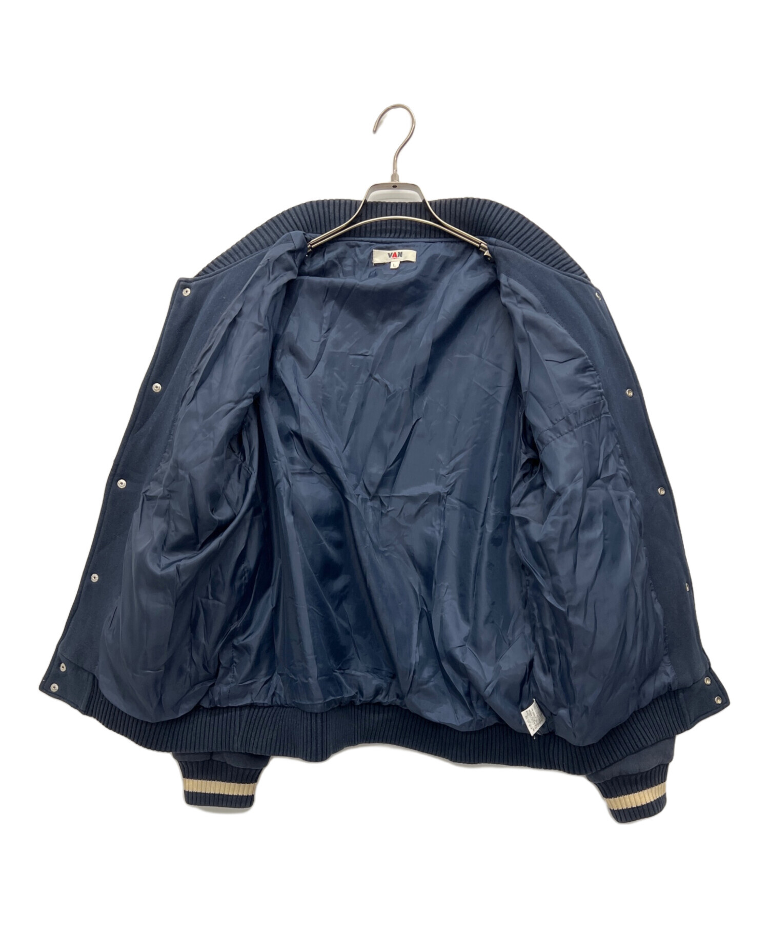 VAN ネイビー ジャンパー 【古着】L 中古・古着通販】VAN (ヴァン) スタジャン ネイビー サイズ:L