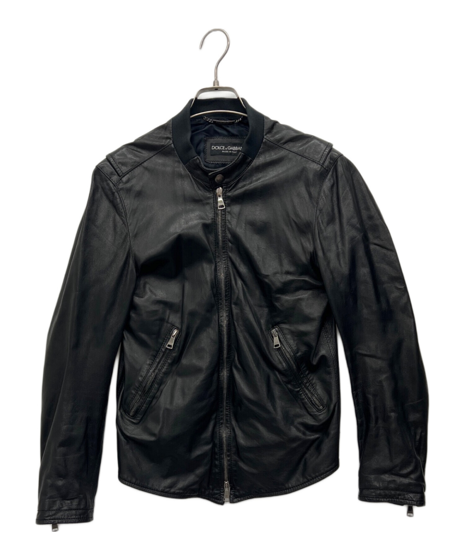 D&G 黒 レザーライダースジャケット 中古・古着通販】DOLCE & GABBANA (ドルチェ＆ガッバーナ) レザー