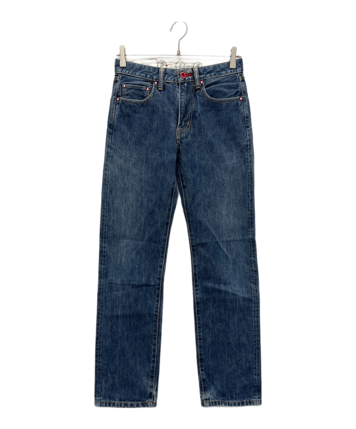 中古・古着通販】CUNE (キューン) デニムパンツ インディゴ×グリーン