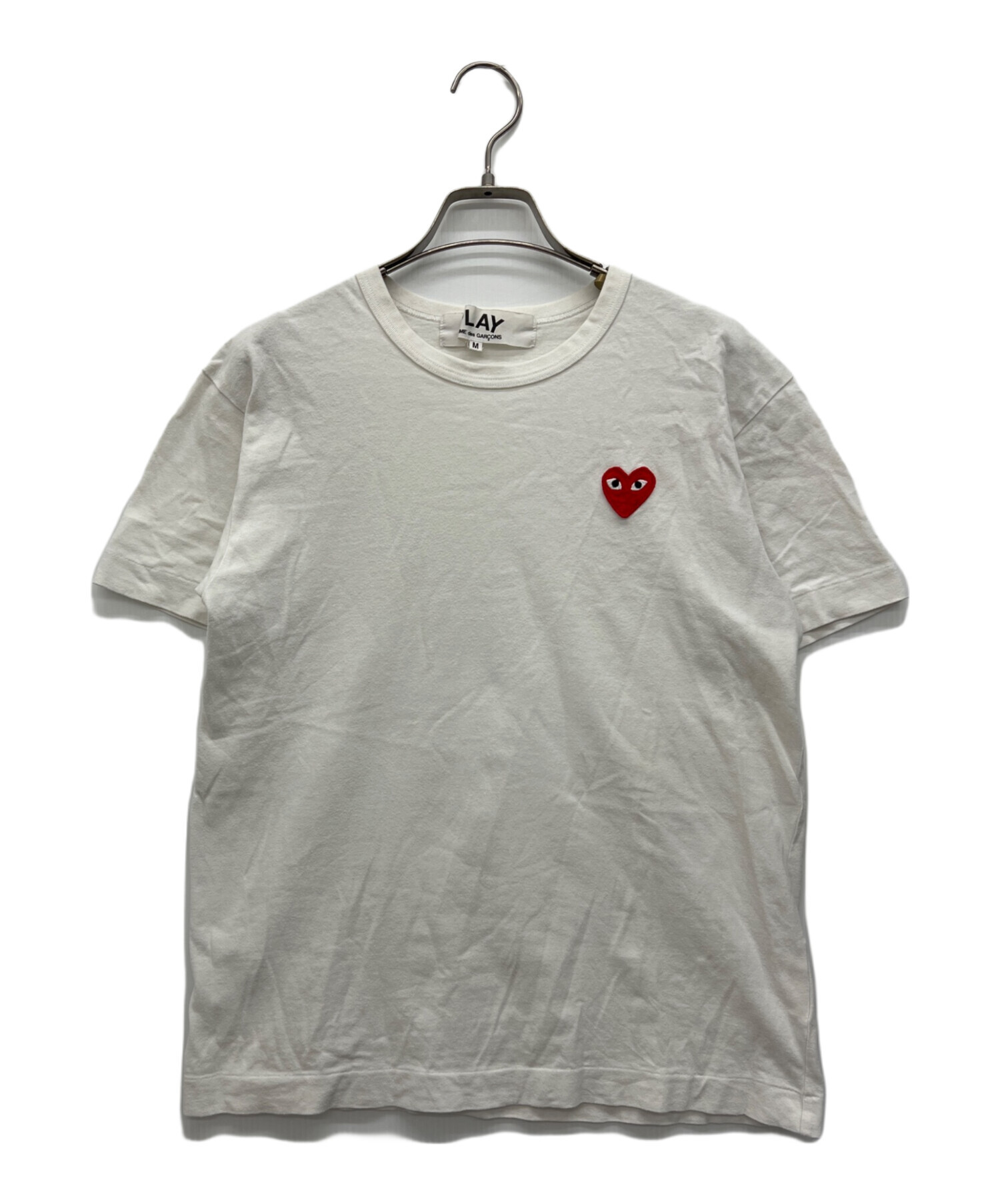 PLAY COMME des GARCONS Tシャツ・カットソー M 白 【古着】【中古】【送料無料】 COMME des GARCONS - COMME des GARCONS Tシャツ・カットソー M 白