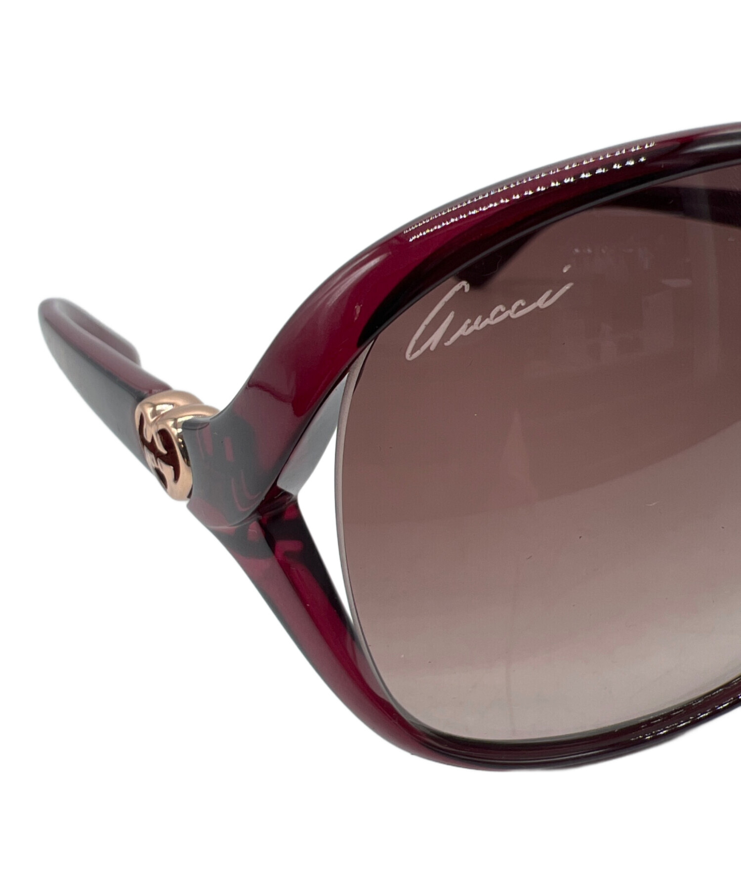 中古・古着通販】GUCCI (グッチ) サングラス レッド×ゴールド サイズ