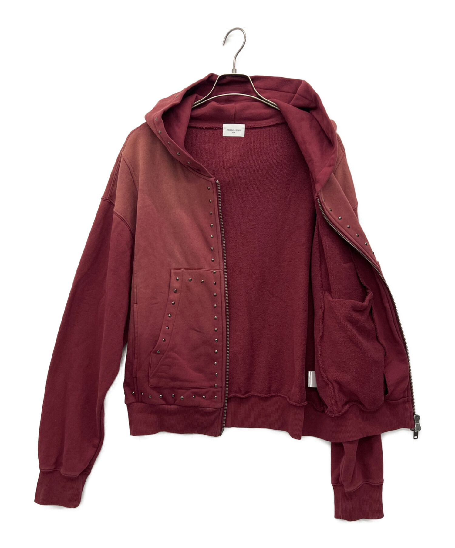 中古・古着通販】ANDER HUNK (アンダーハンク) ジップパーカー レッド 