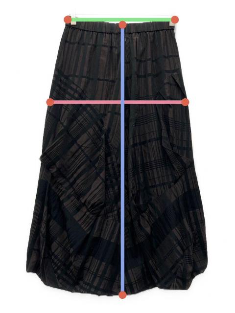 中古・古着通販】慈雨 (ジウ) 変形ロングスカート ブラック×ブラウン