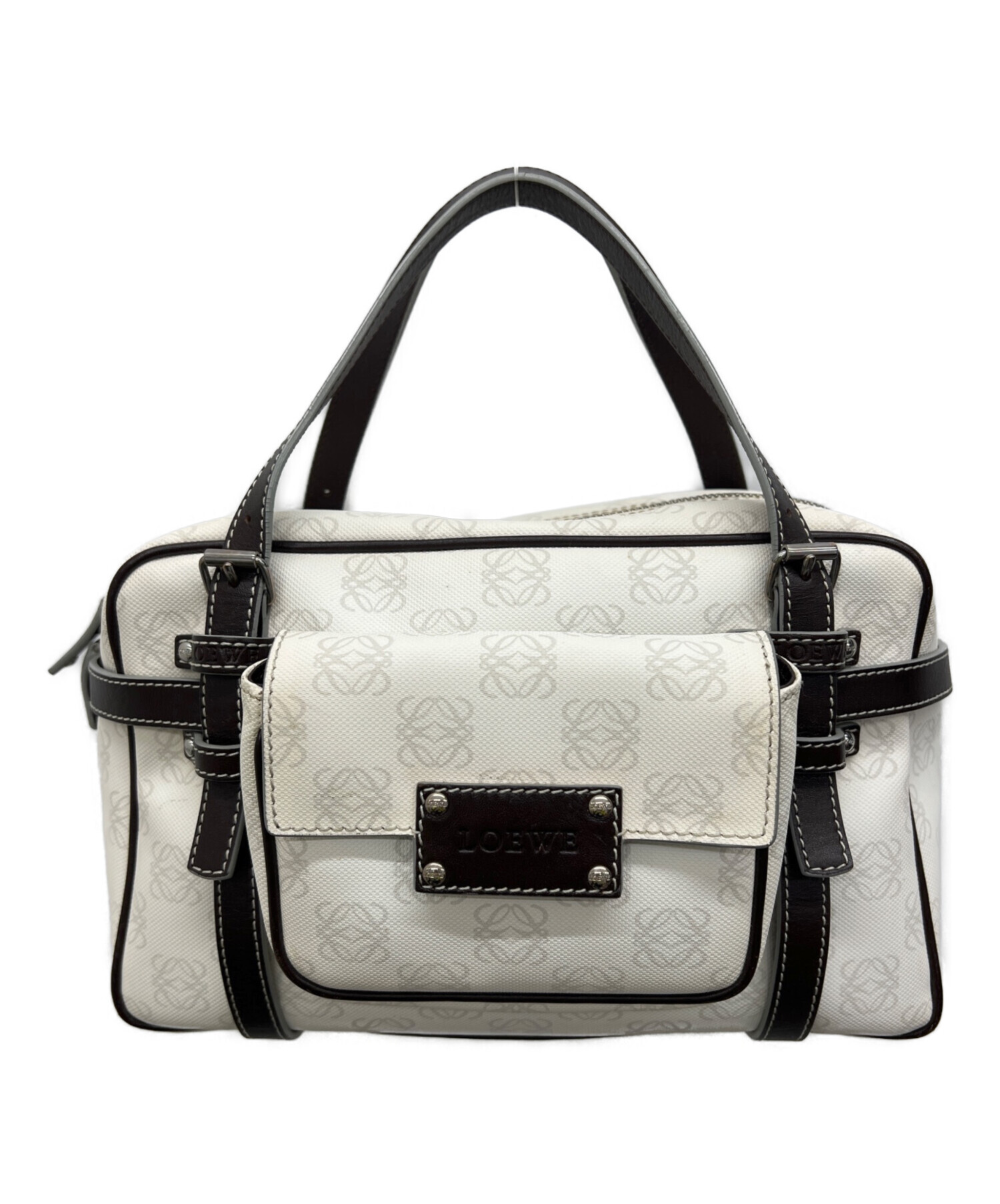 中古・古着通販】LOEWE (ロエベ) ミニボストンバッグ ホワイト 