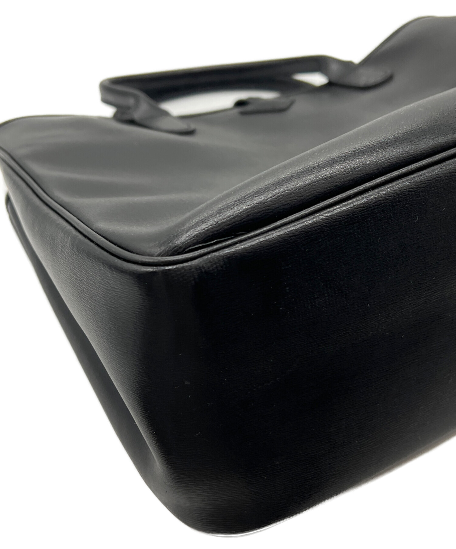中古・古着通販】LONGCHAMP (ロンシャン) レザートートバッグ ブラック