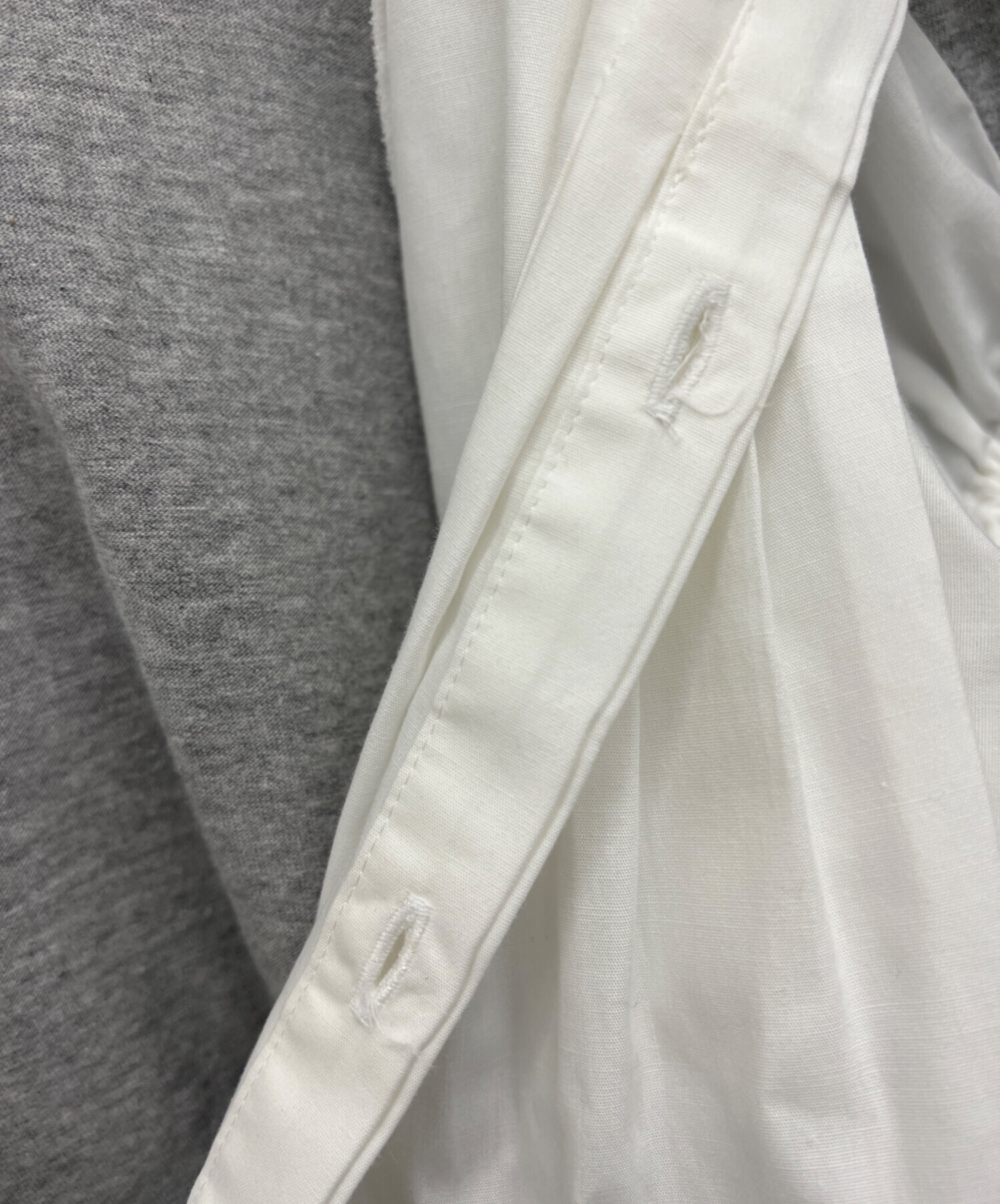 中古・古着通販】sacai (サカイ) 半袖ブラウス グレー×ホワイト サイズ