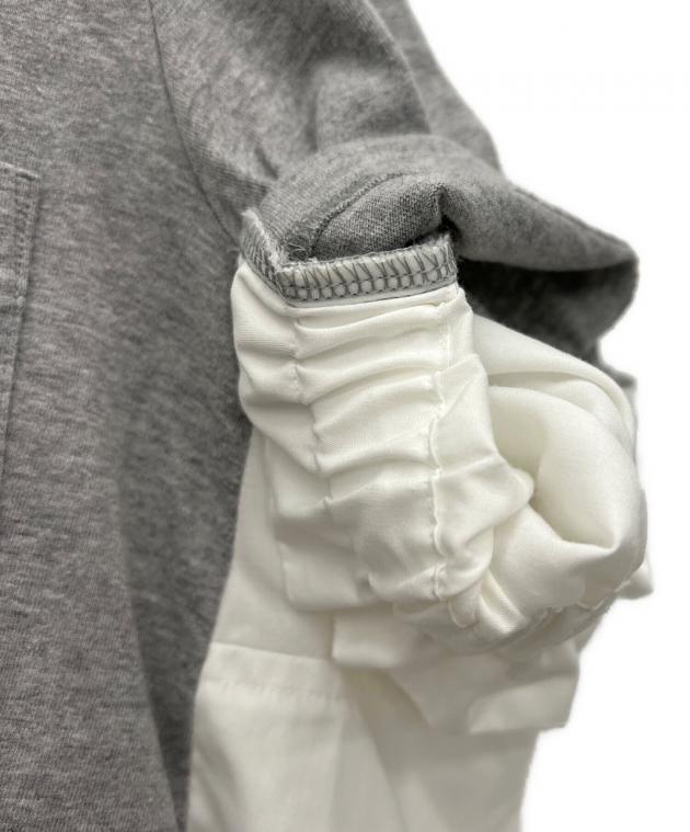 中古・古着通販】sacai (サカイ) 半袖ブラウス グレー×ホワイト サイズ