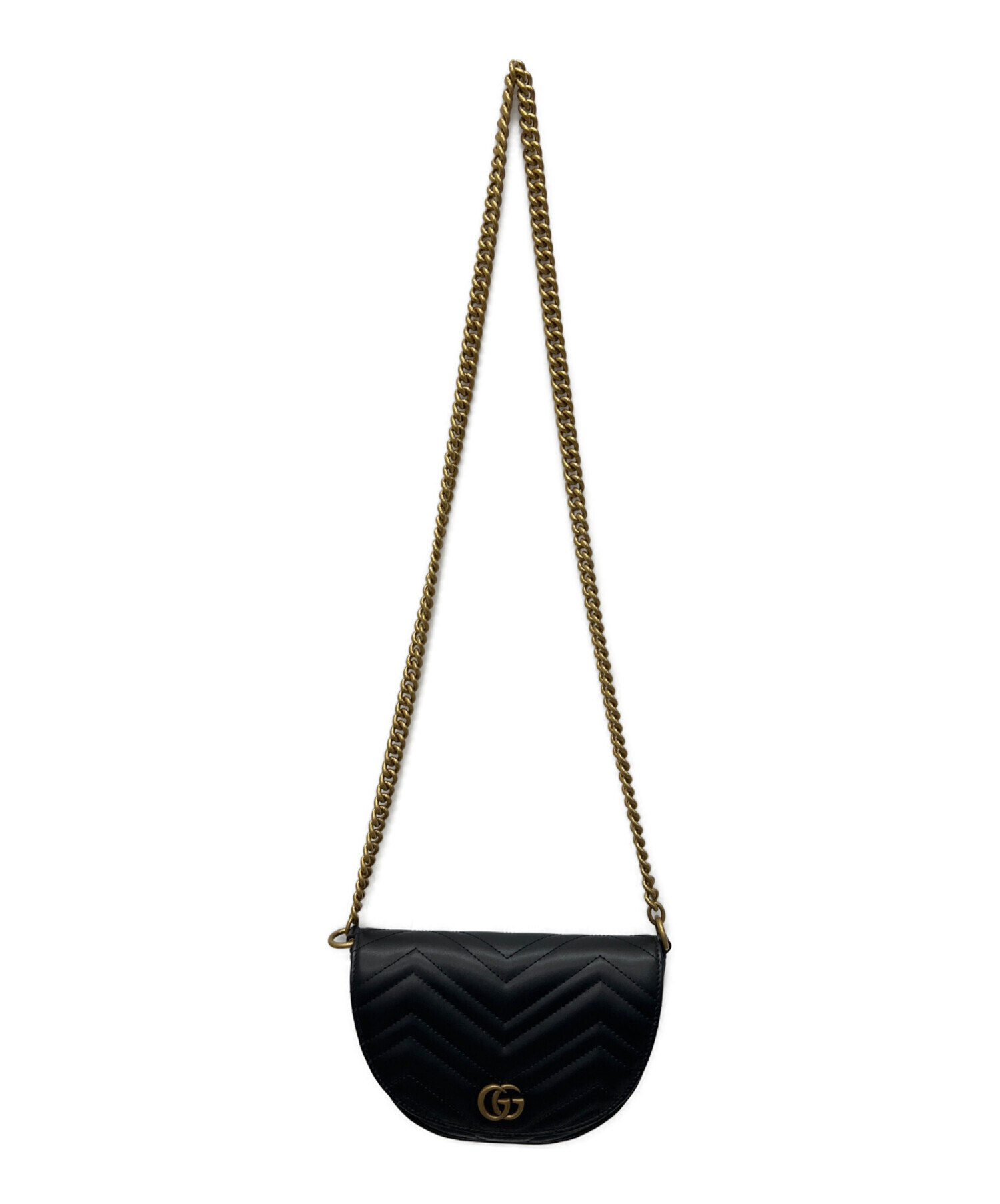 【新品未使用】GGマーモント黒ショルダーバッグ 中古・古着通販】GUCCI (グッチ) チェーンショルダーバッグ GG