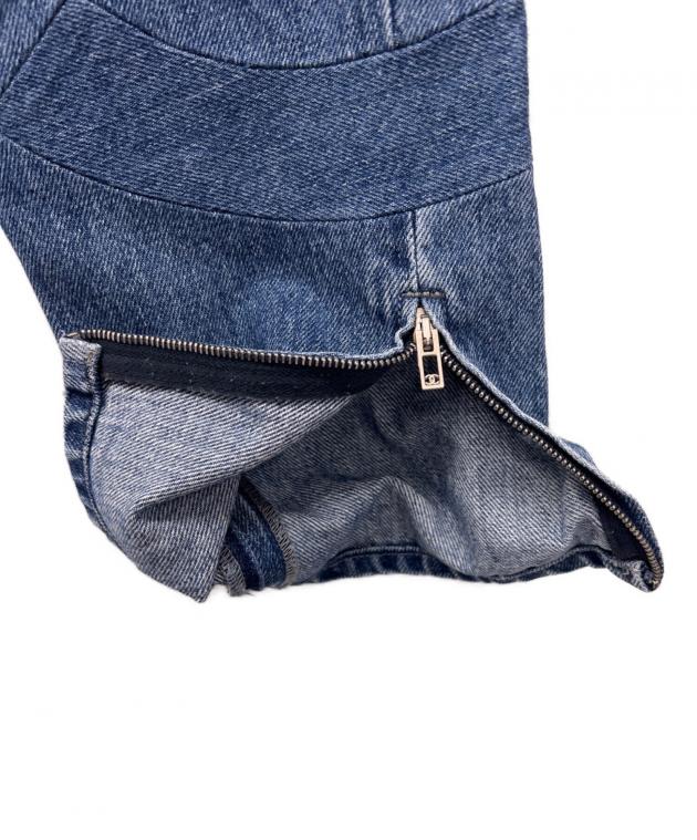 CHANEL デニム ワークパンツ ワイドレッグ ブルー レディース S サイズ 中古・古着通販】CHANEL (シャネル) デニムパンツ ブルー サイズ:36