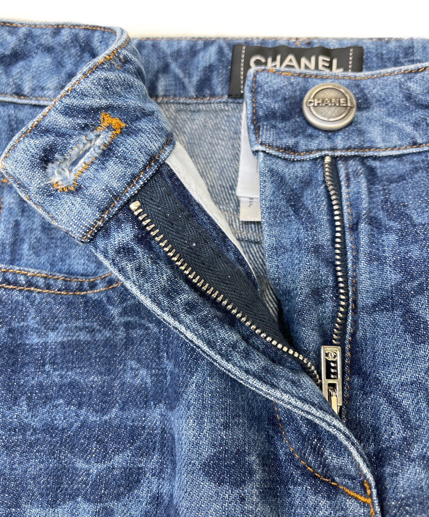 CHANEL デニム パンツ 34 中古・古着通販】CHANEL (シャネル) デニムパンツ ブルー サイズ:34