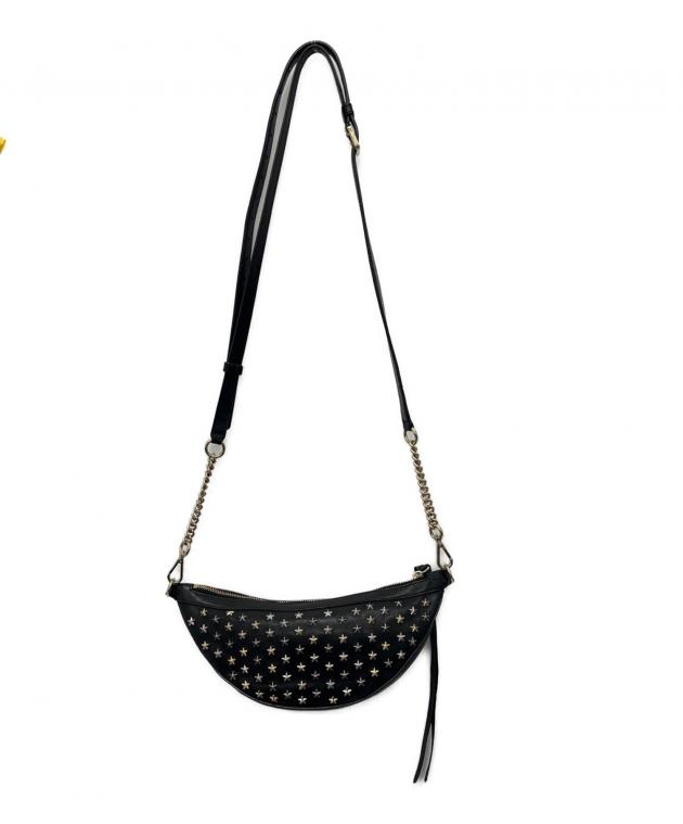 【未使用級】ジミーチュウ　スタースタッズ クロスボディバッグ　ショルダーバッグ黒 中古・古着通販】JIMMY CHOO (ジミーチュウ) スタースタッズショルダー