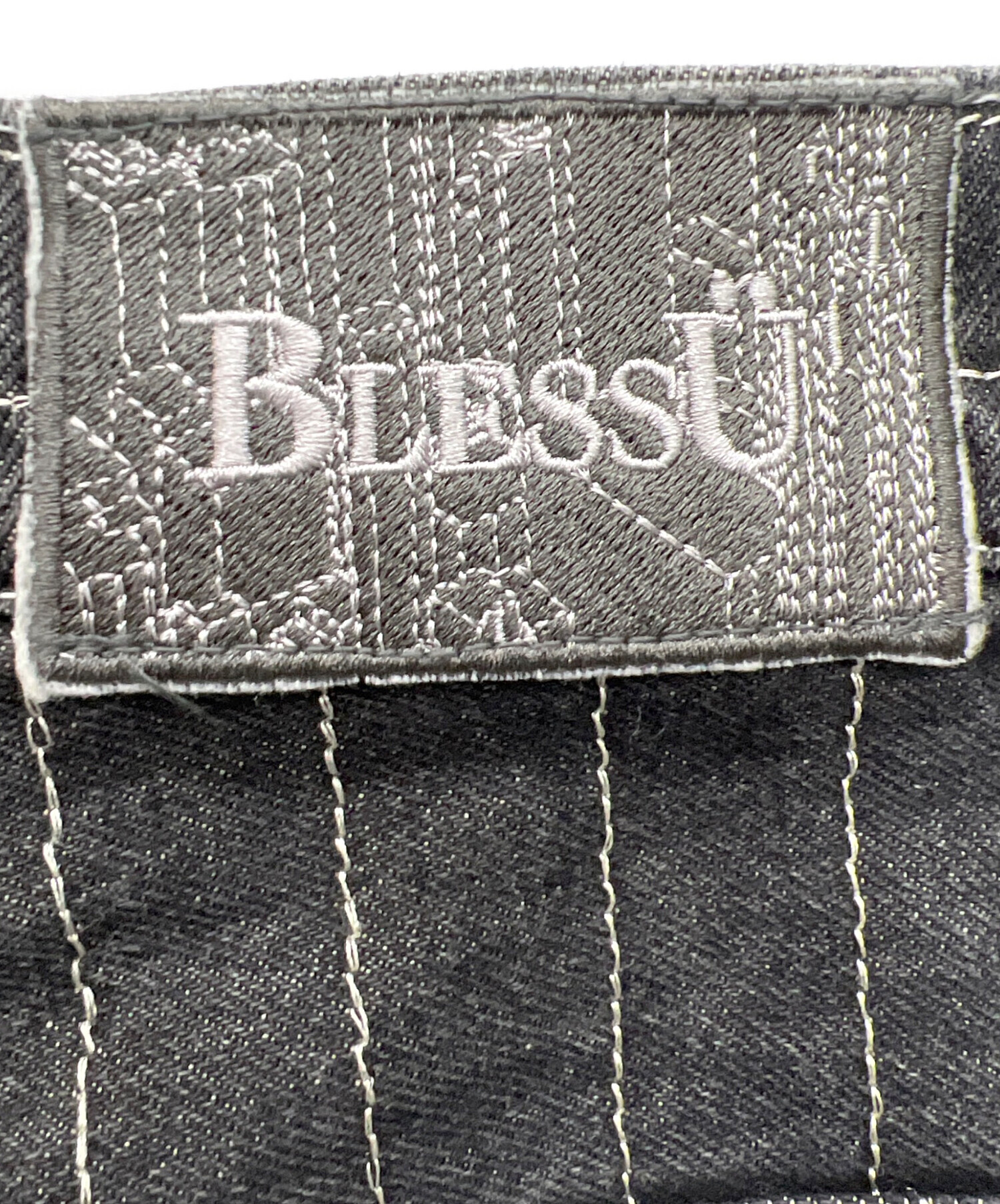 BlessU バギーデニム ブラック M 中古・古着通販】BLESSU (ブレスユー) ストライプバギーデニムパンツ