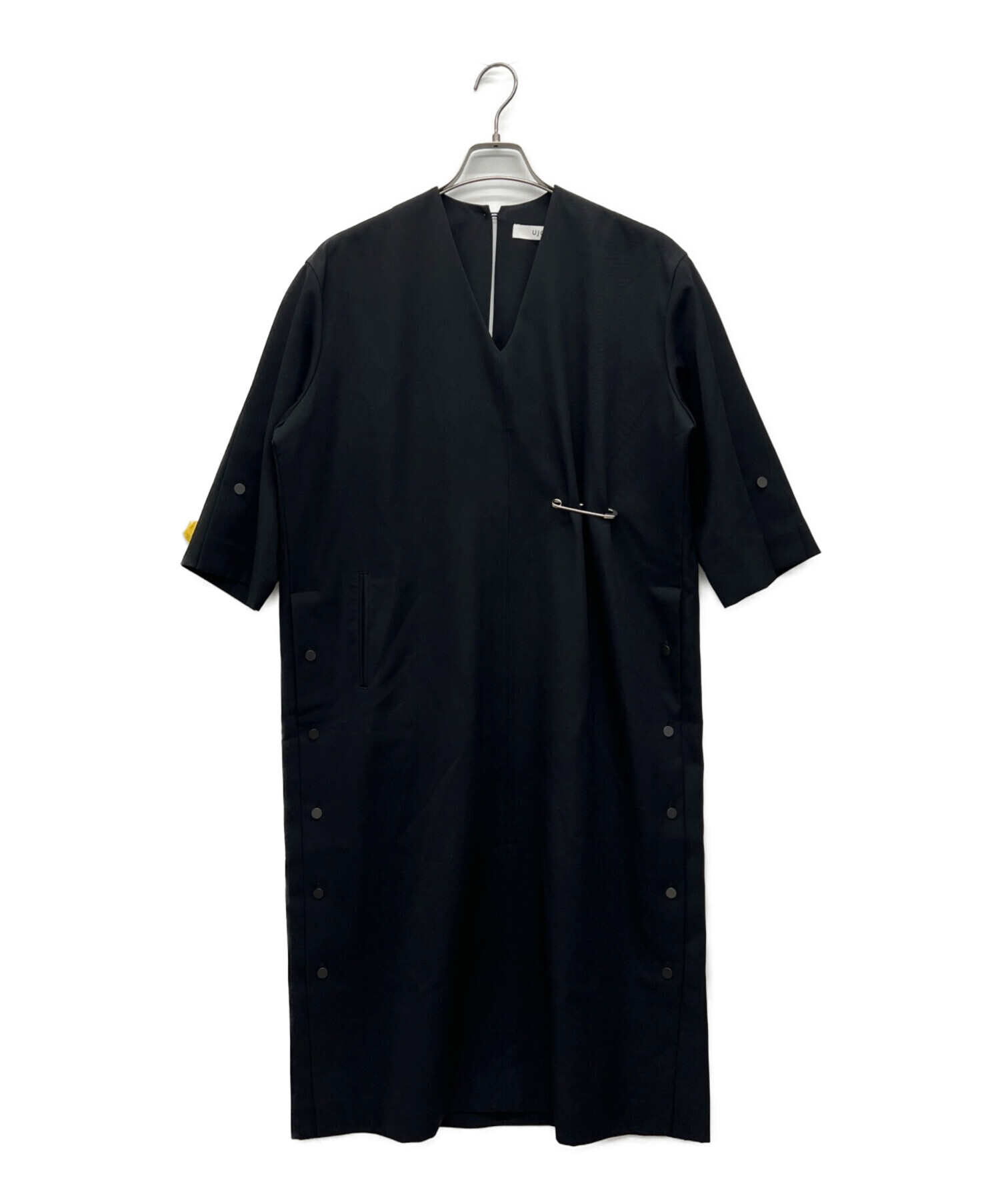 中古・古着通販】Ujoh (ウジョー) 半袖ワンピース ブラック サイズ:2