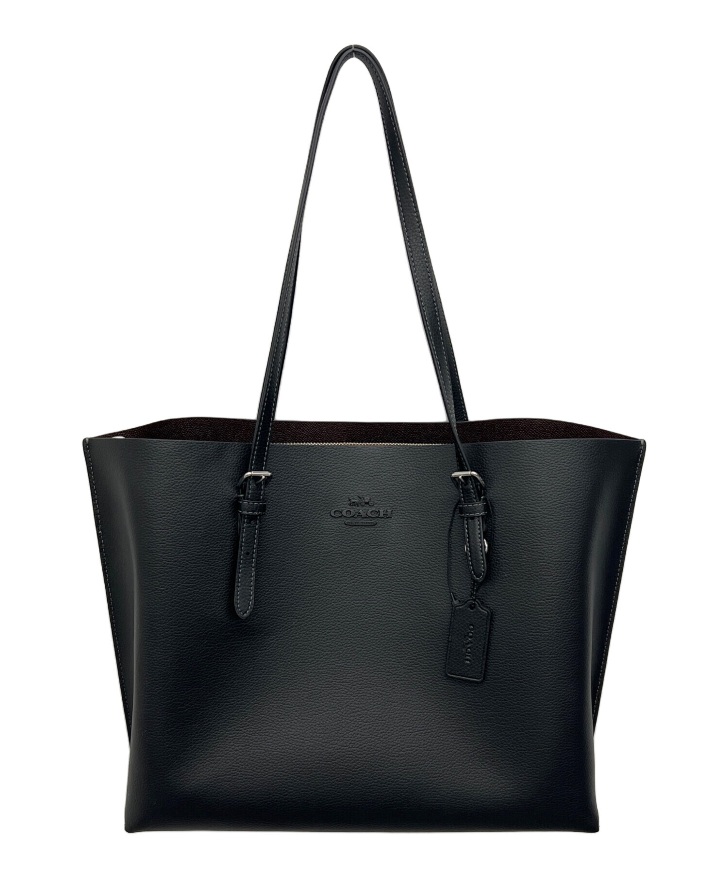 k*u様 COACH ブラック レザー トートバッグ 中古・古着通販】COACH (コーチ) トートバッグ ブラック｜ブランド