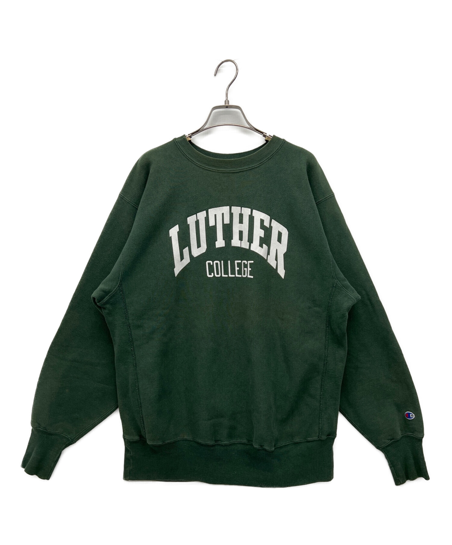 Champion グリーンクルーネックトレーナー 中古・古着通販】Champion (チャンピオン) クルーネックスウェット
